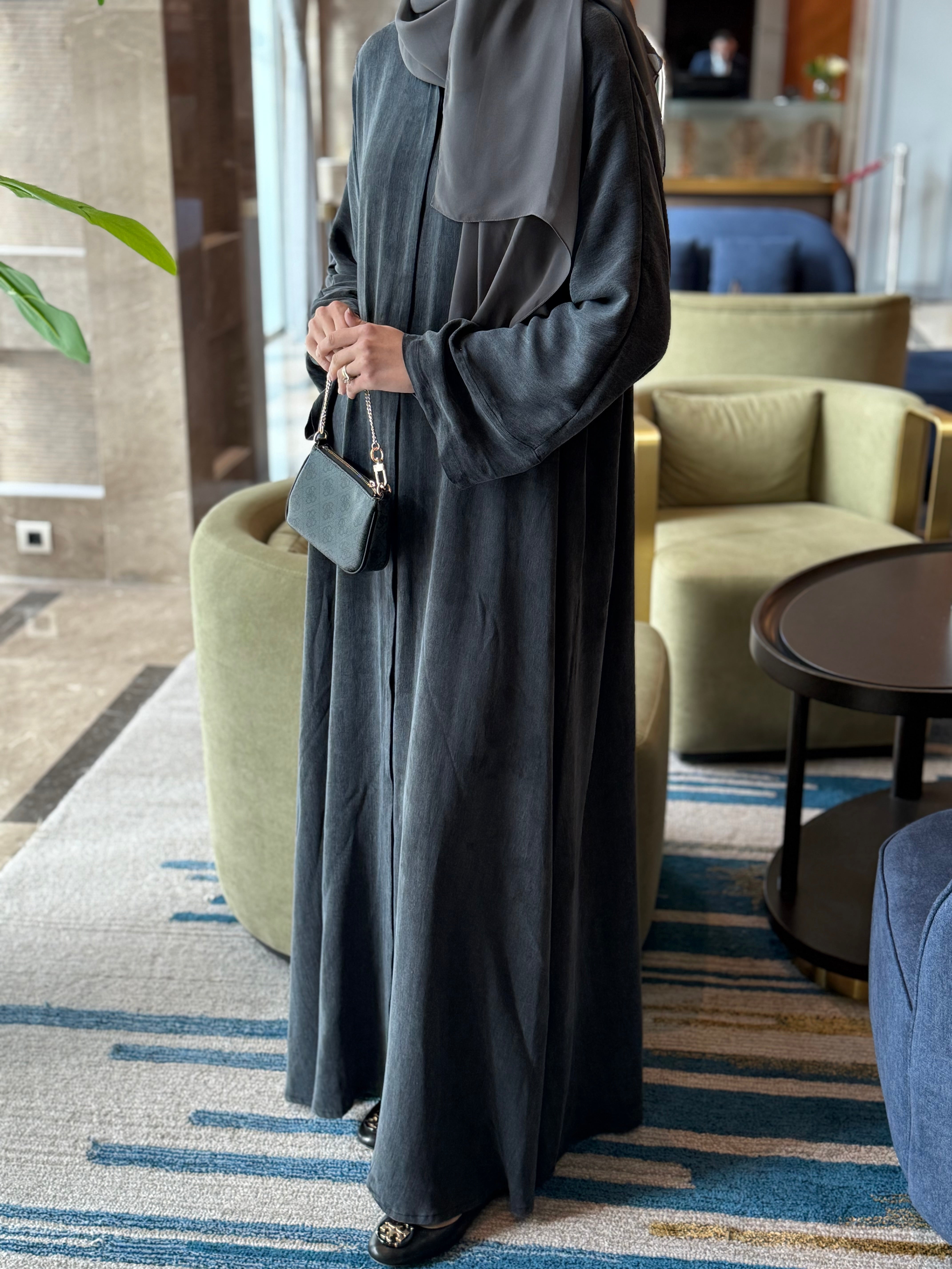 Bambu İpek Antrasit Abaya