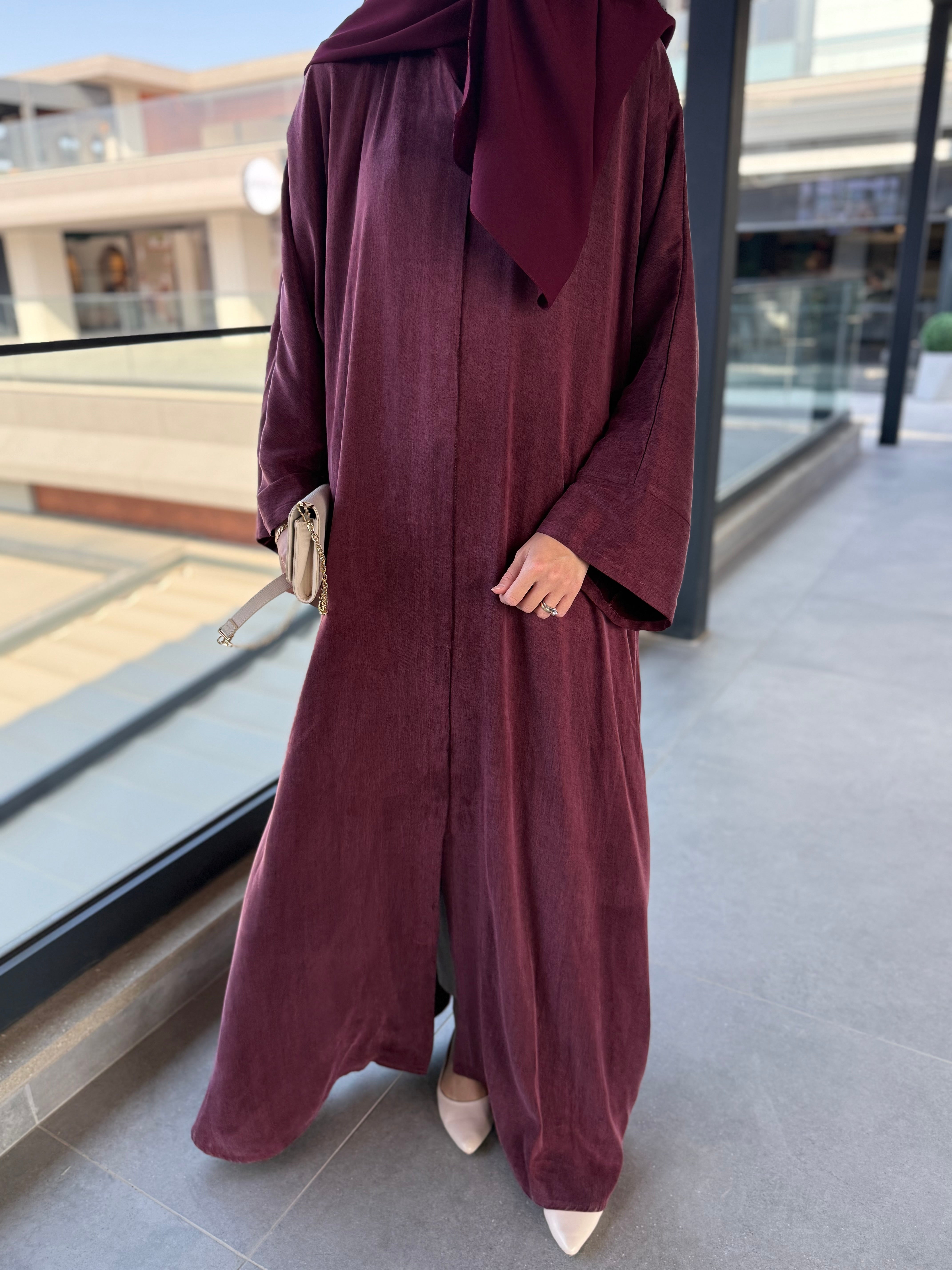 Bordo Bambu Abaya Hubab Abaya