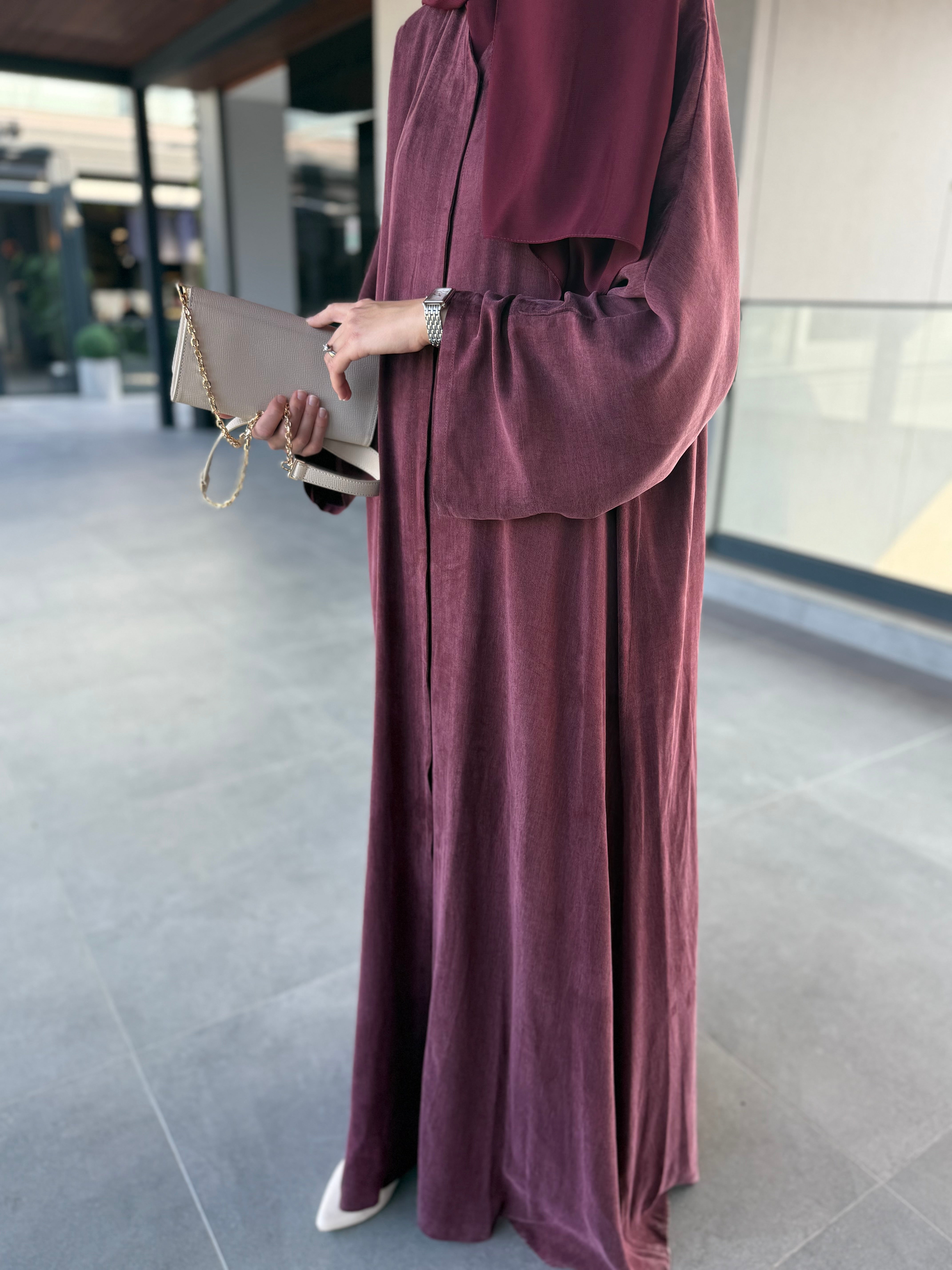 Bordo Bambu Abaya Hubab Abaya