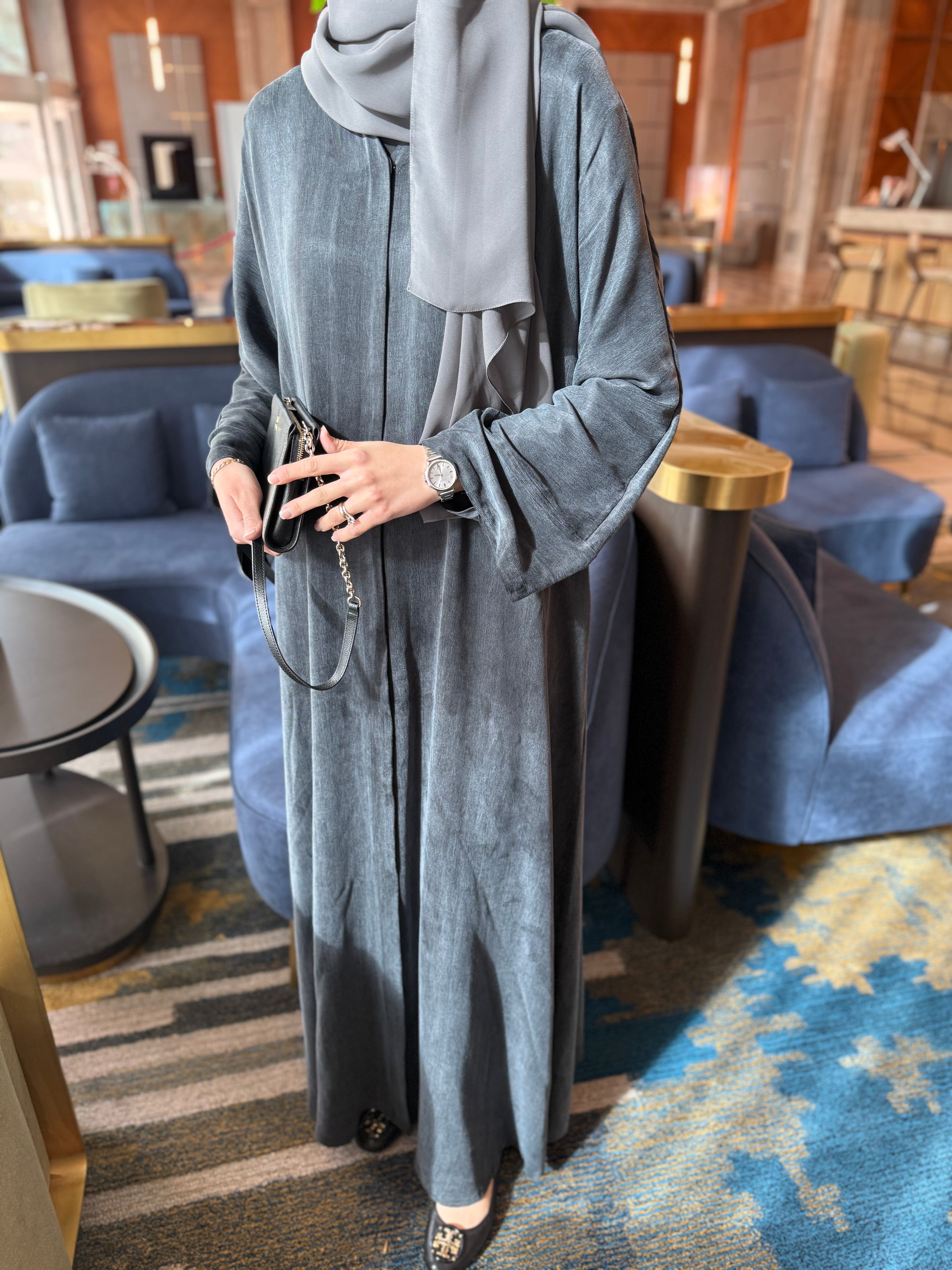 Bambu İpek Antrasit Abaya