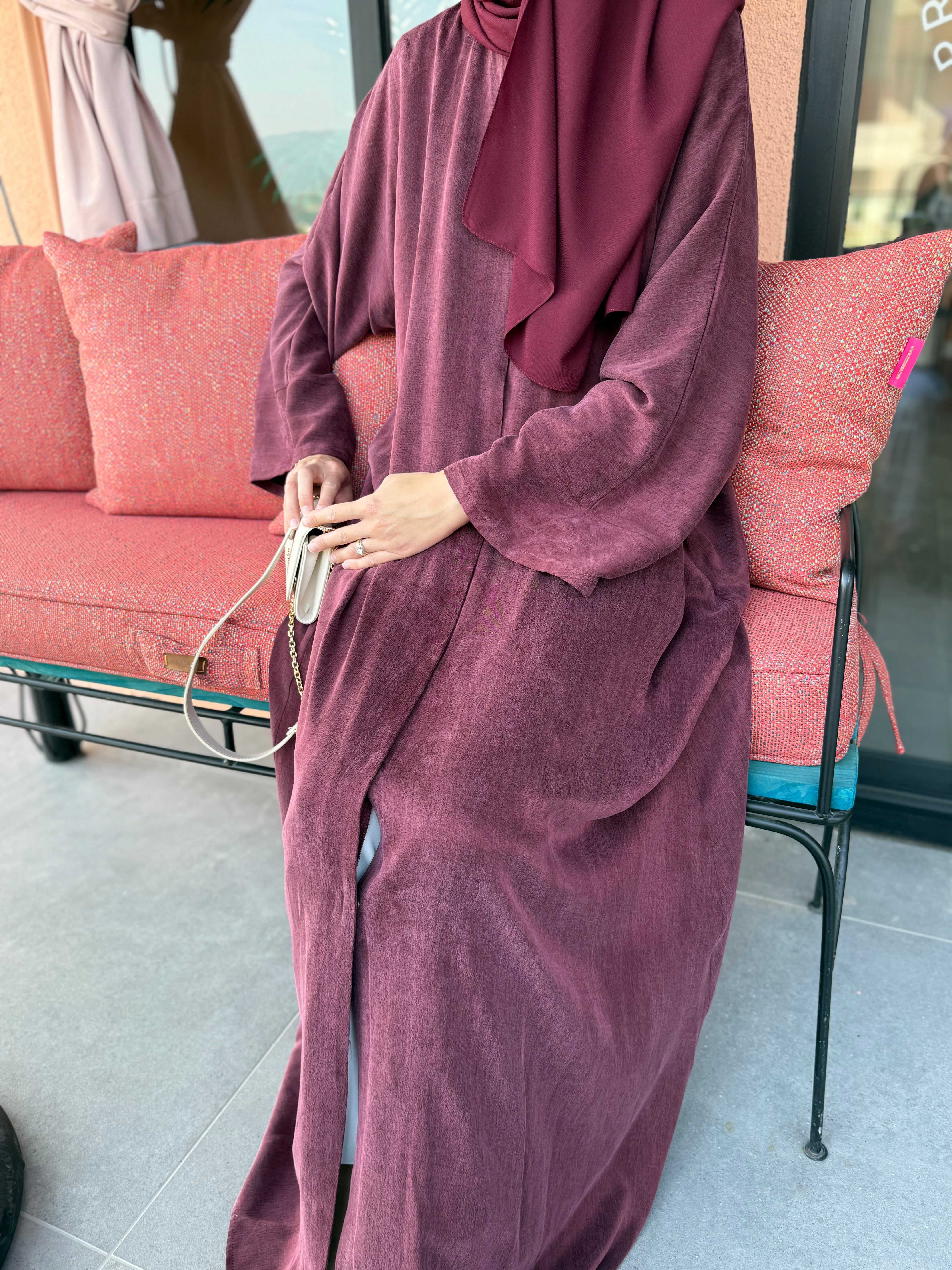 Bordo Bambu Abaya Hubab Abaya