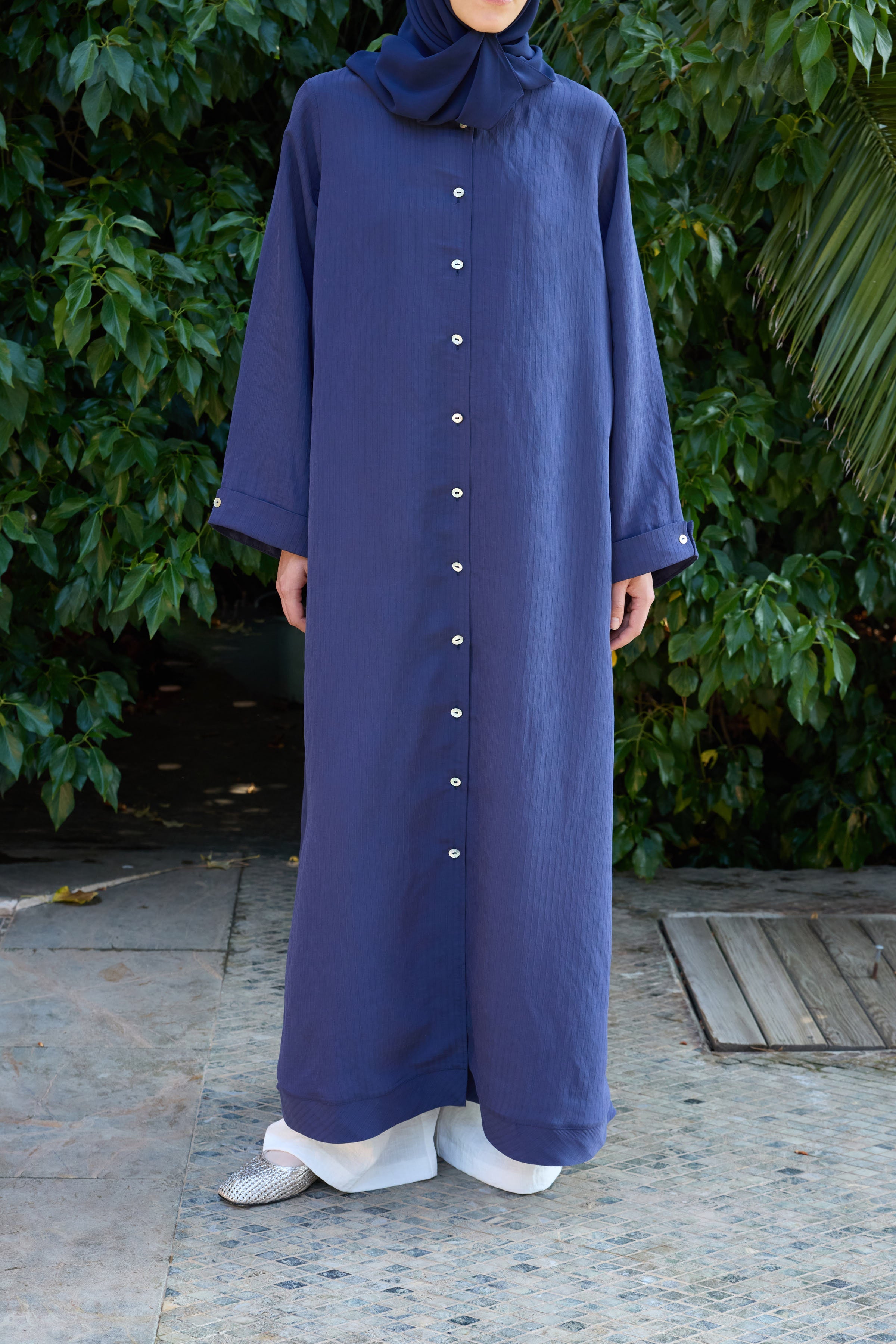 Gömlek Abaya Lacivert Hubab Abaya