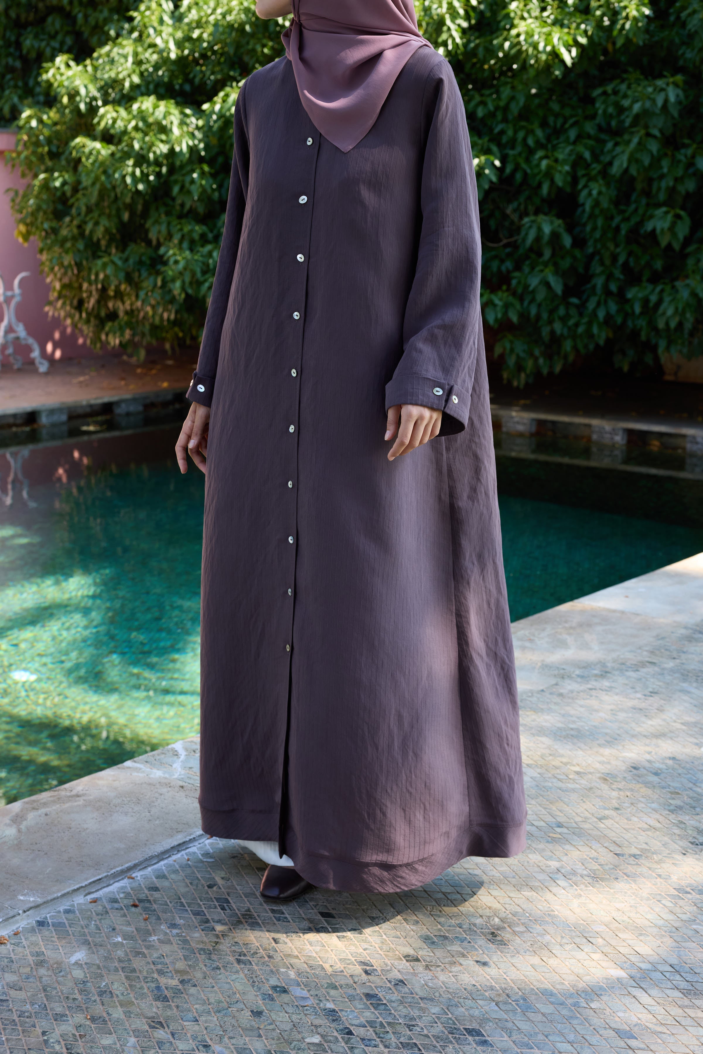 Gömlek Abaya Kahverengi Hubab Abaya