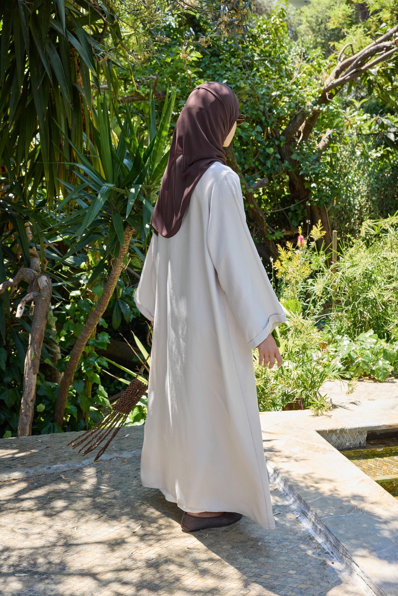Kestane Japon Şifon Şal Hubab Abaya