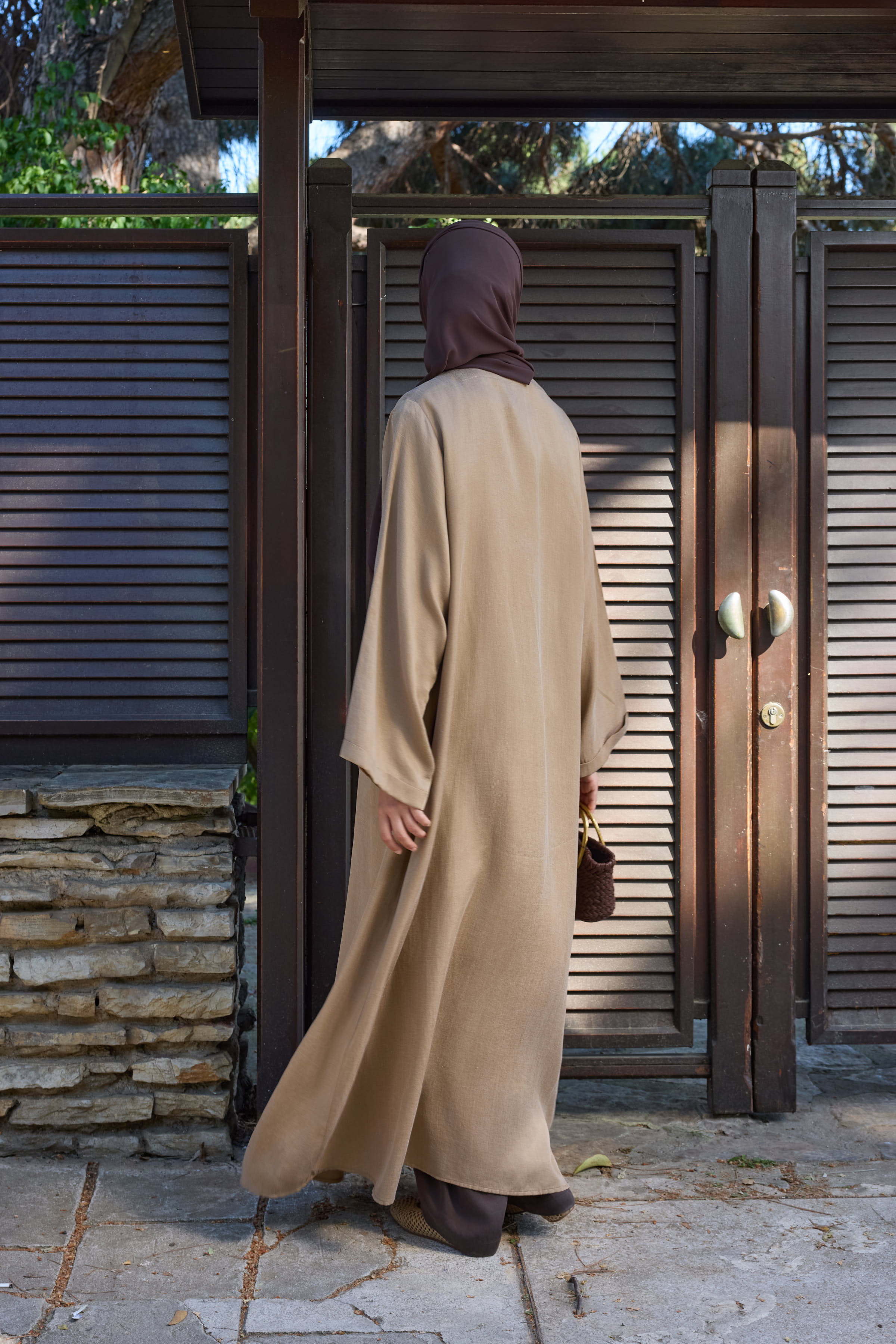 Brit Detaylı Hardal Kupra Abaya Hubab Abaya