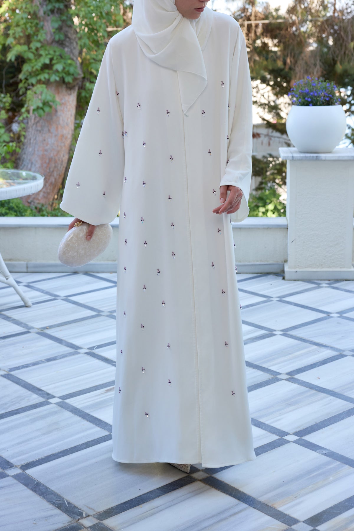 Beyaz Leylak Abaya