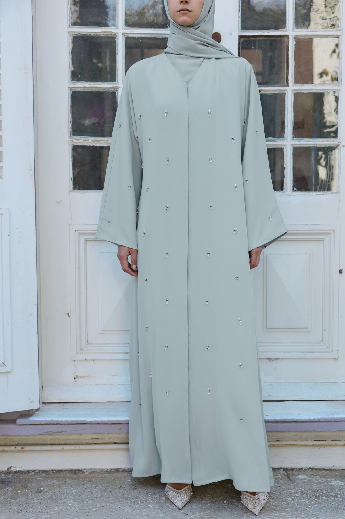 Su Yeşili Nilüfer Abaya & Şal