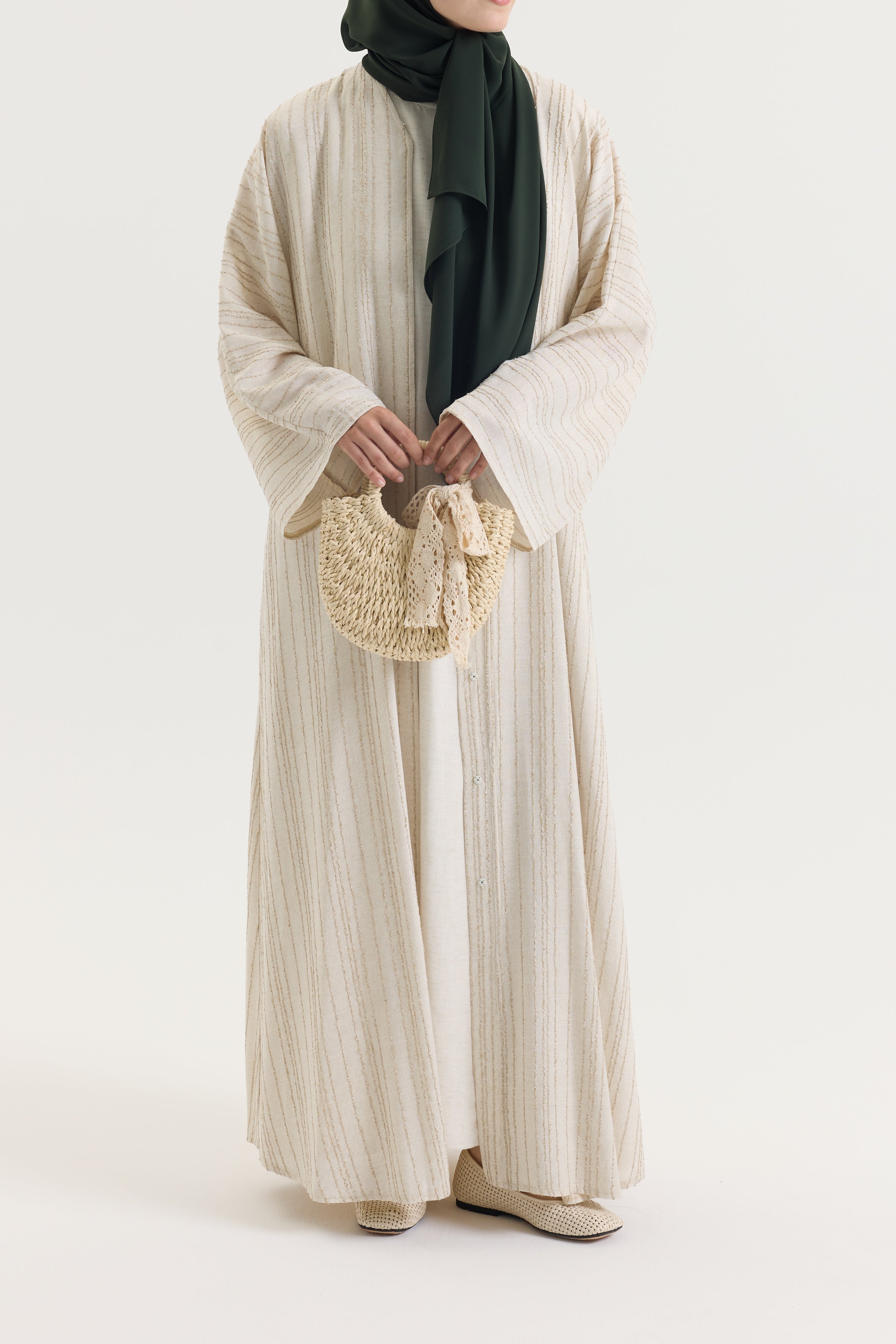Sahra Koleksiyon | Bej Line Hubab Abaya