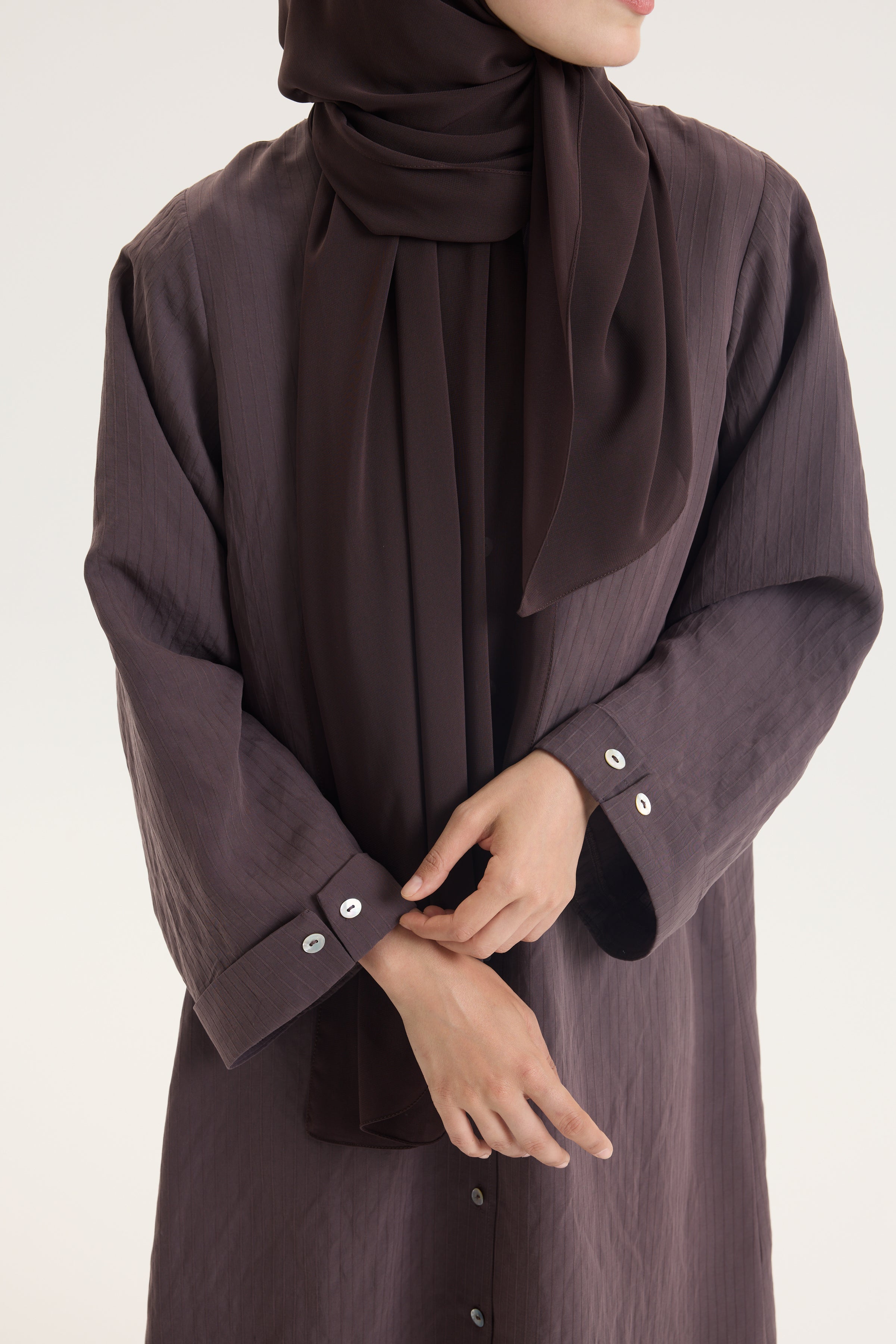 Kestane Japon Şifon Şal Hubab Abaya