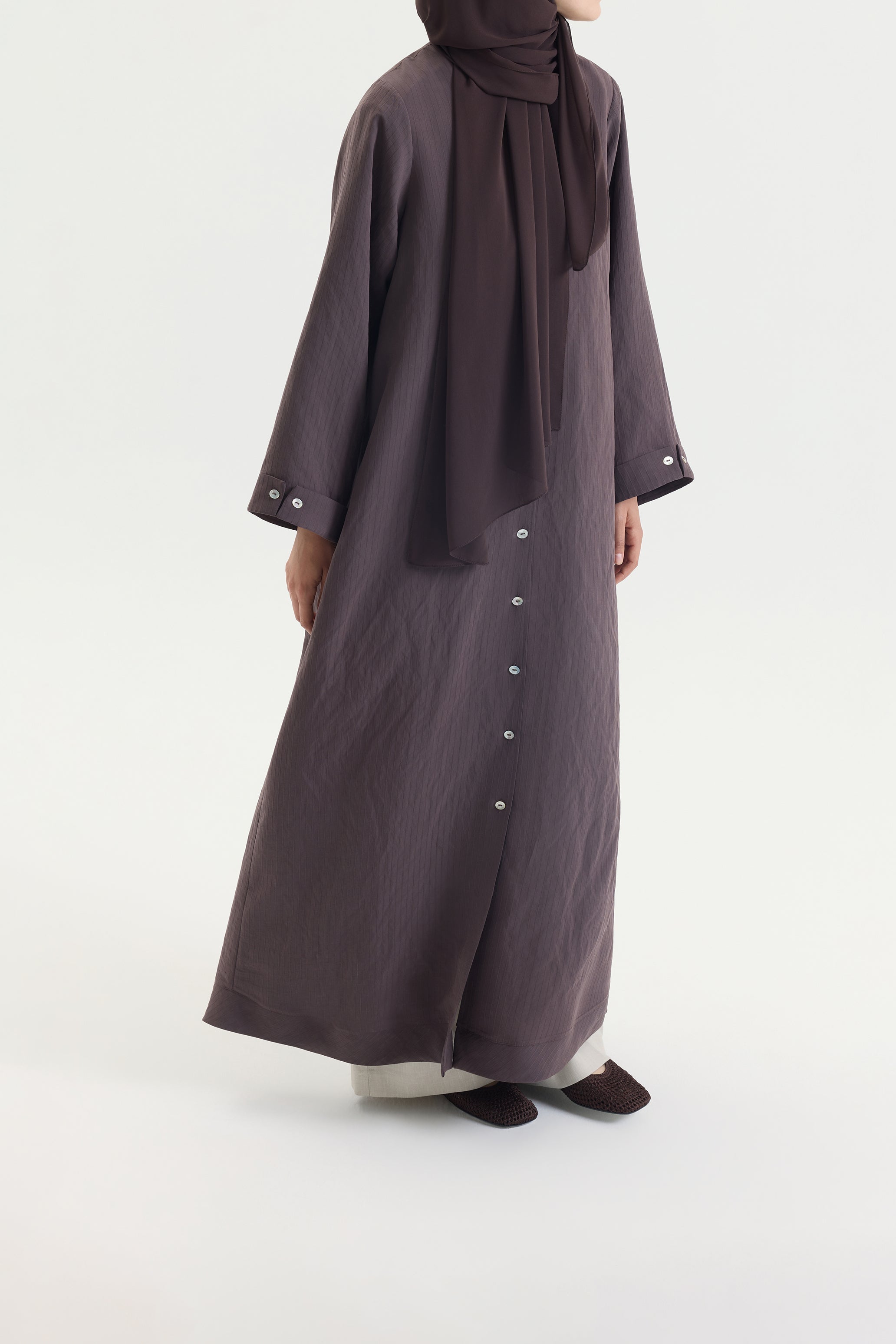Gömlek Abaya Kahverengi Hubab Abaya