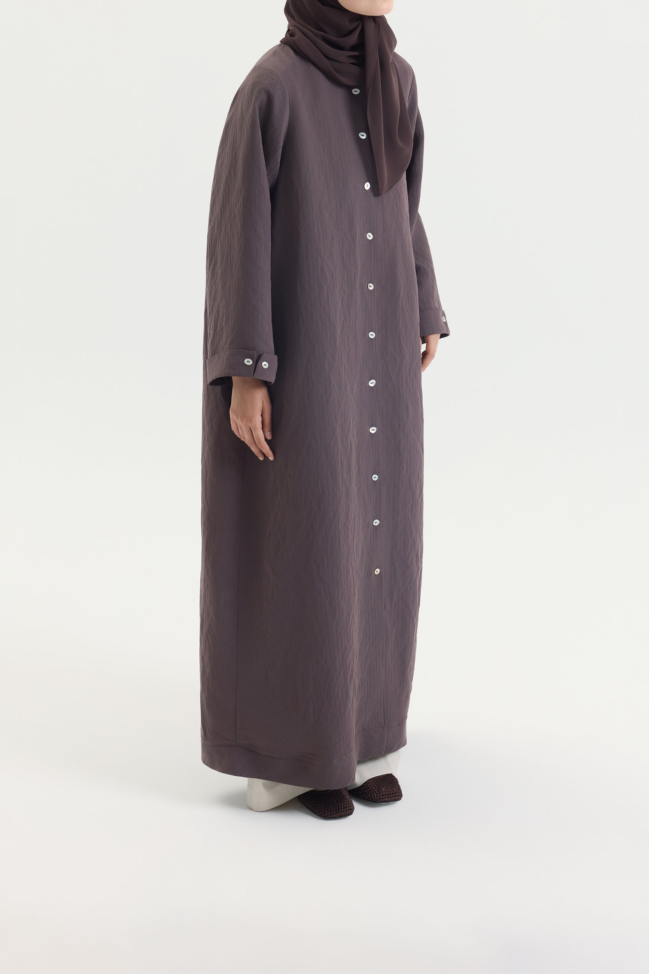 Gömlek Abaya Kahverengi Hubab Abaya