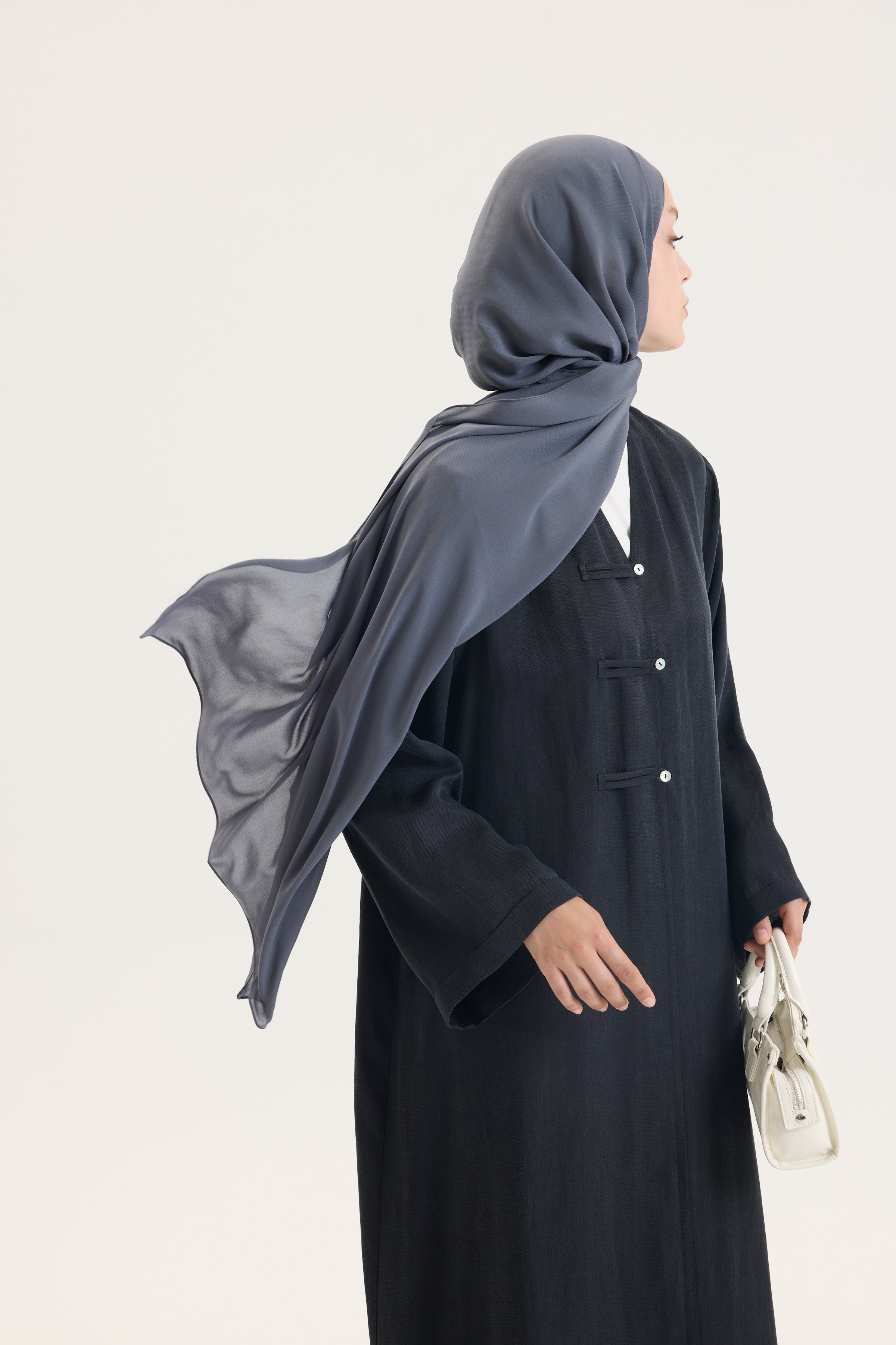 Füme Japon Şifon Şal Hubab Abaya