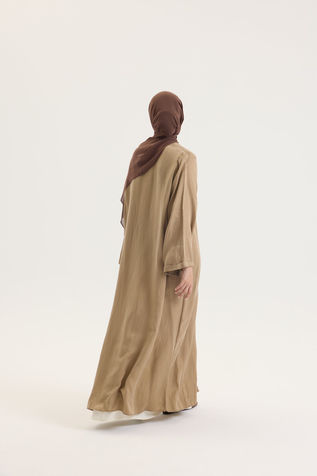 BRİT DETAYLI HARDAL KUPRA ABAYA Hubab Abaya