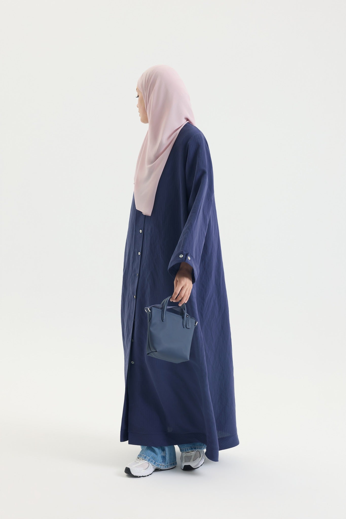 Gömlek Abaya Lacivert Hubab Abaya