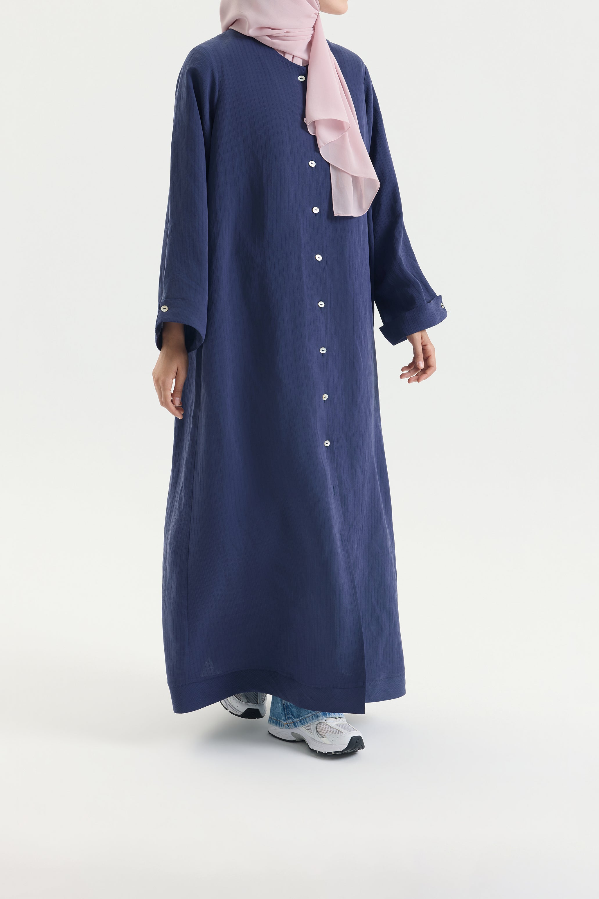 Gömlek Abaya Lacivert Hubab Abaya