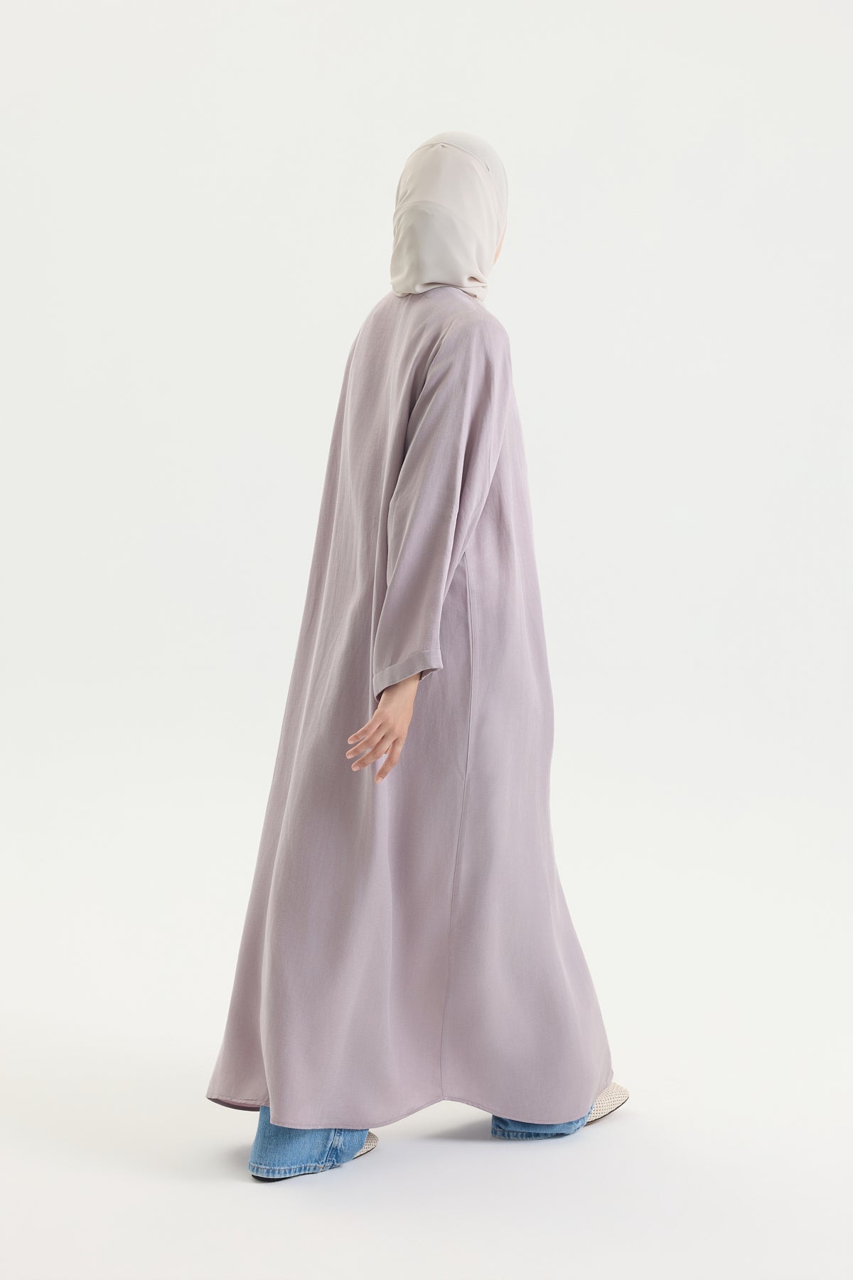 Brit Detaylı Gül Kurusu Kupra Abaya Hubab Abaya