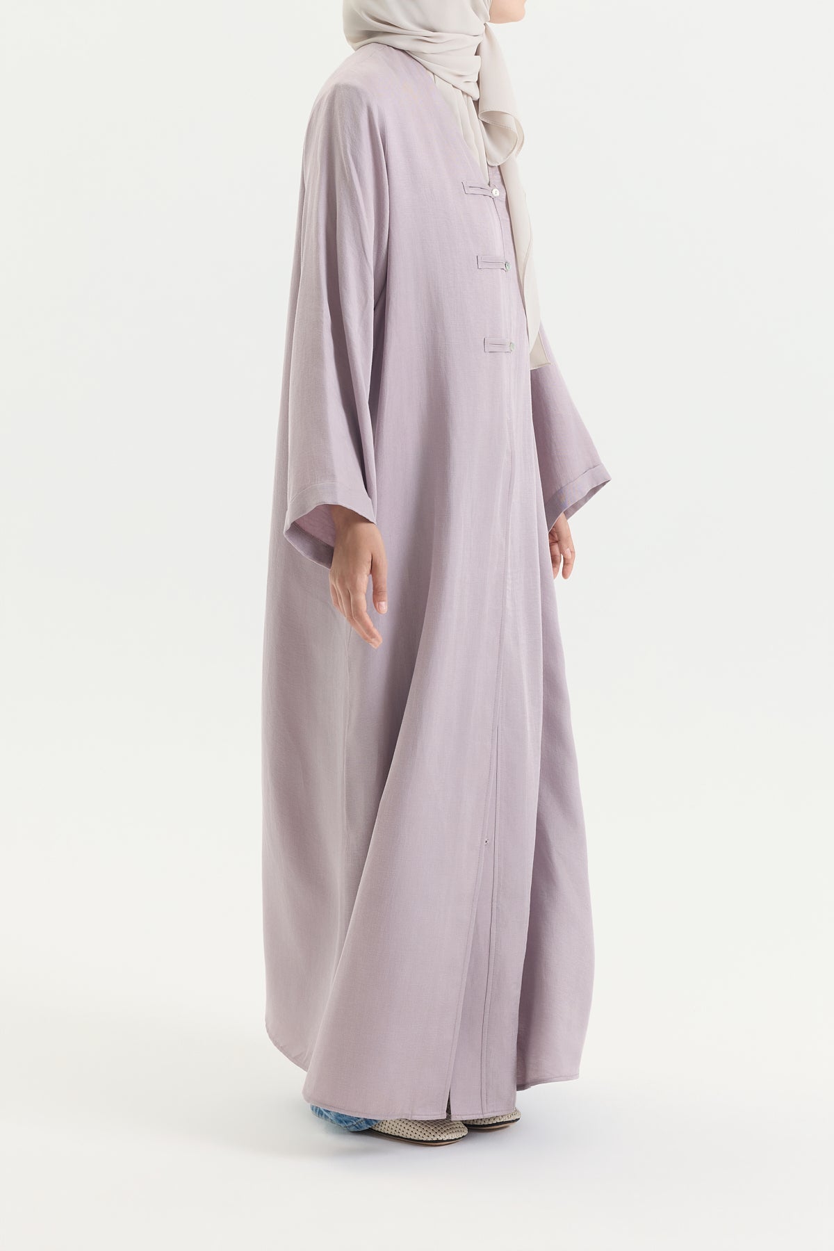 Brit Detaylı Gül Kurusu Kupra Abaya Hubab Abaya