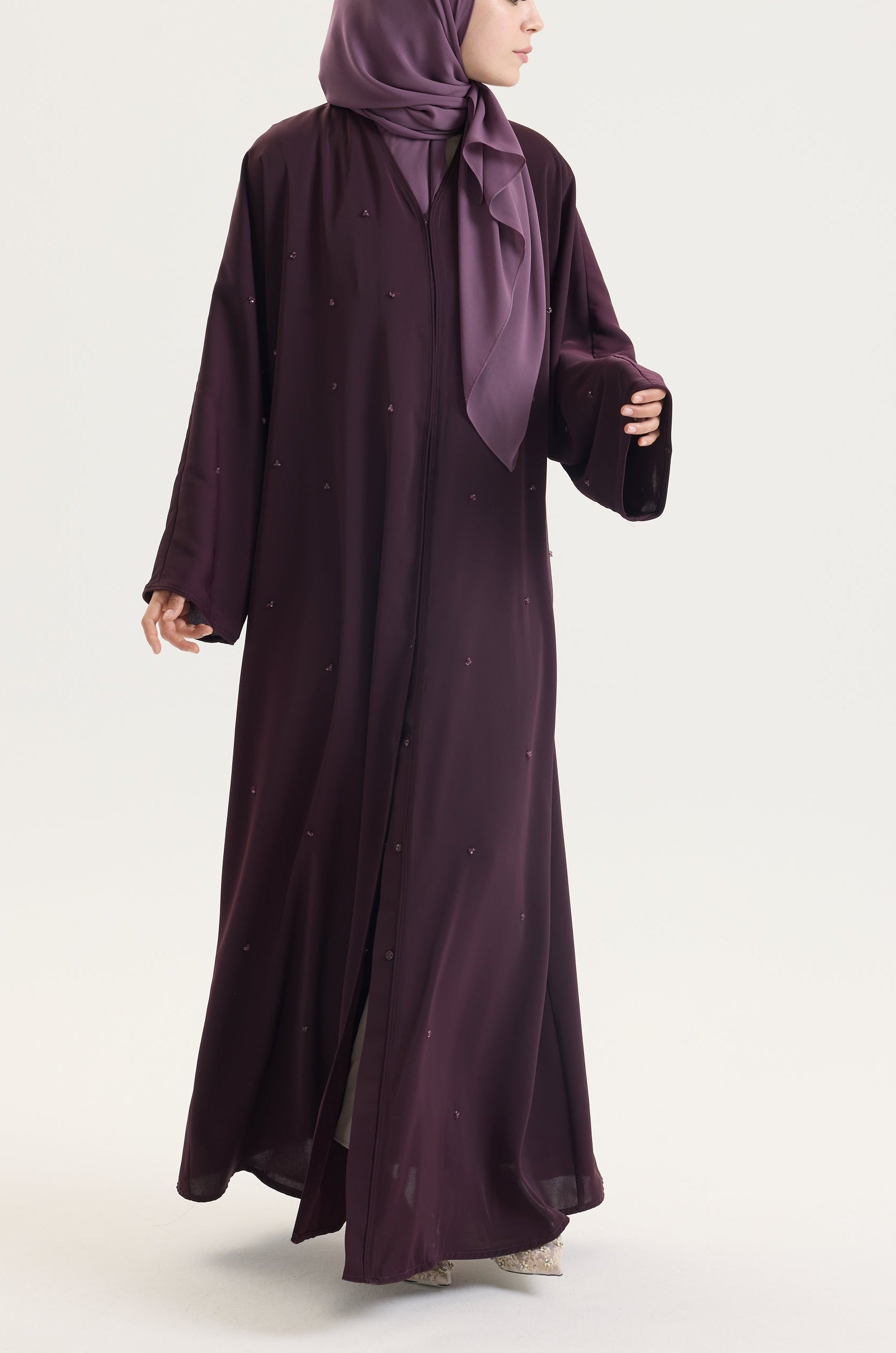 Dila Abaya Berry Luxury Hubab Abaya