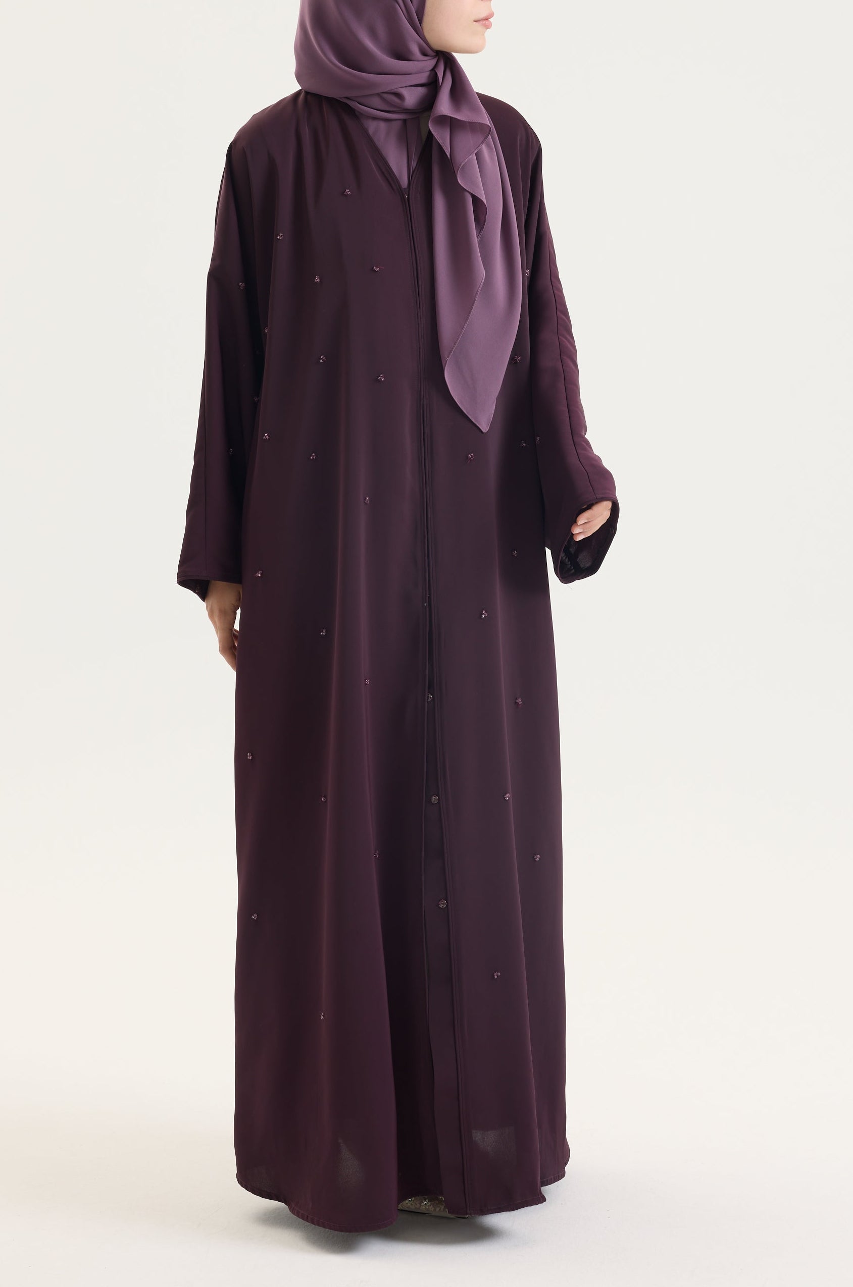 Dila Abaya Berry Luxury Hubab Abaya