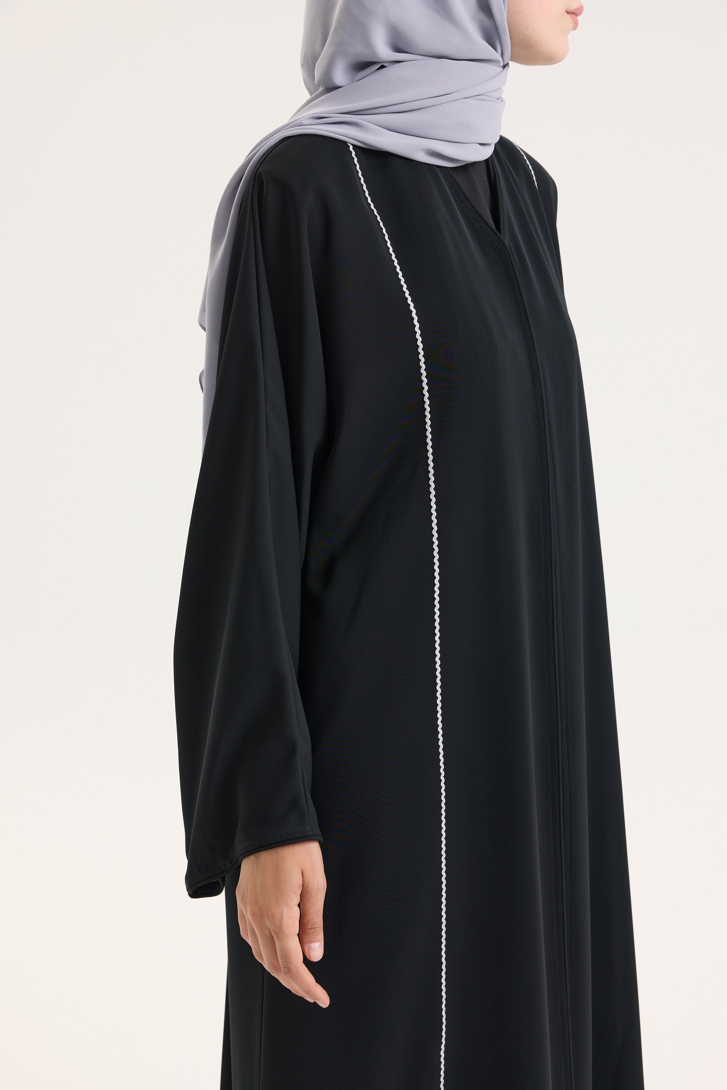 Açık gri Japon Şifon Şal Hubab Abaya