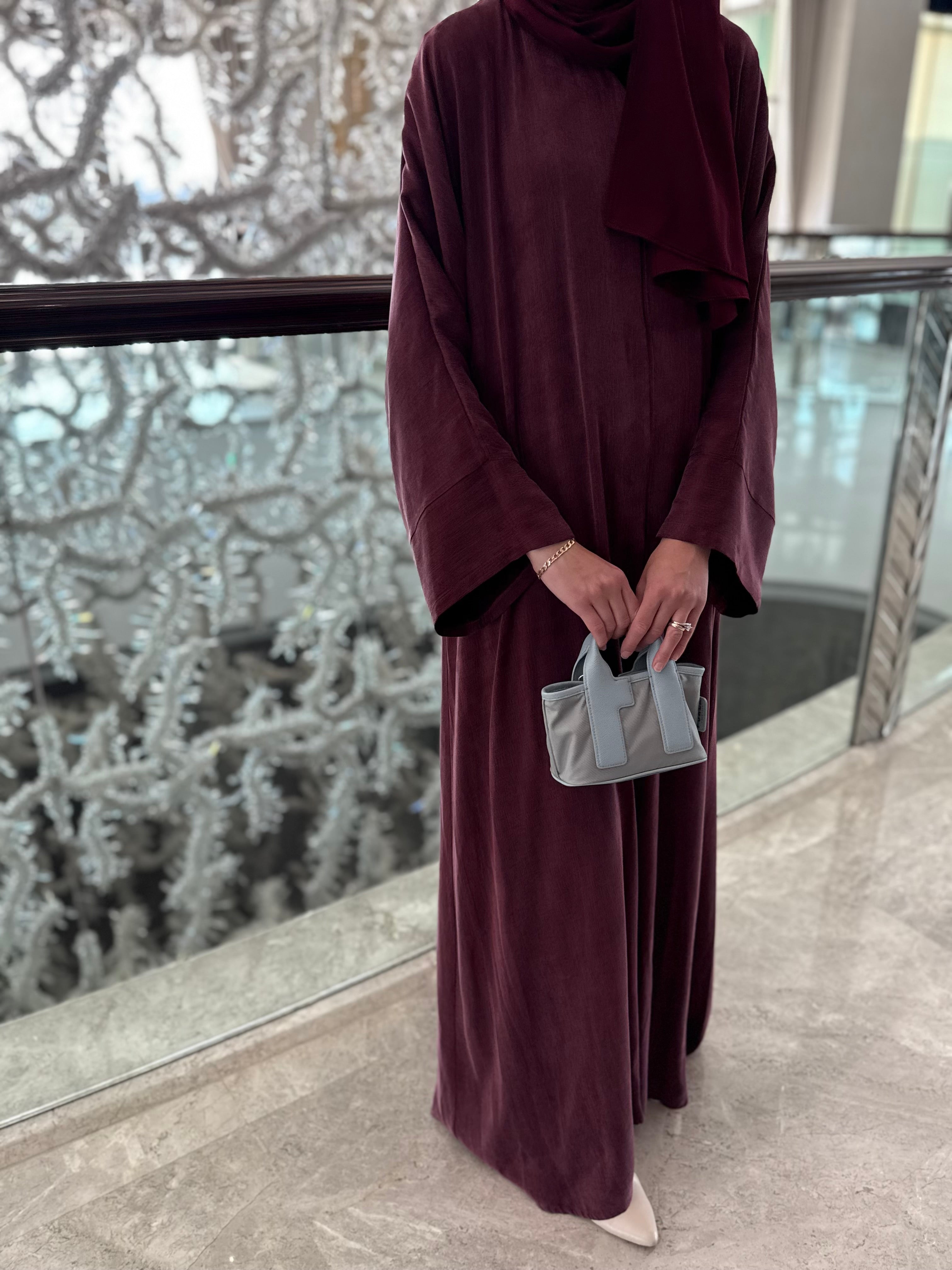Bordo Bambu Abaya Hubab Abaya
