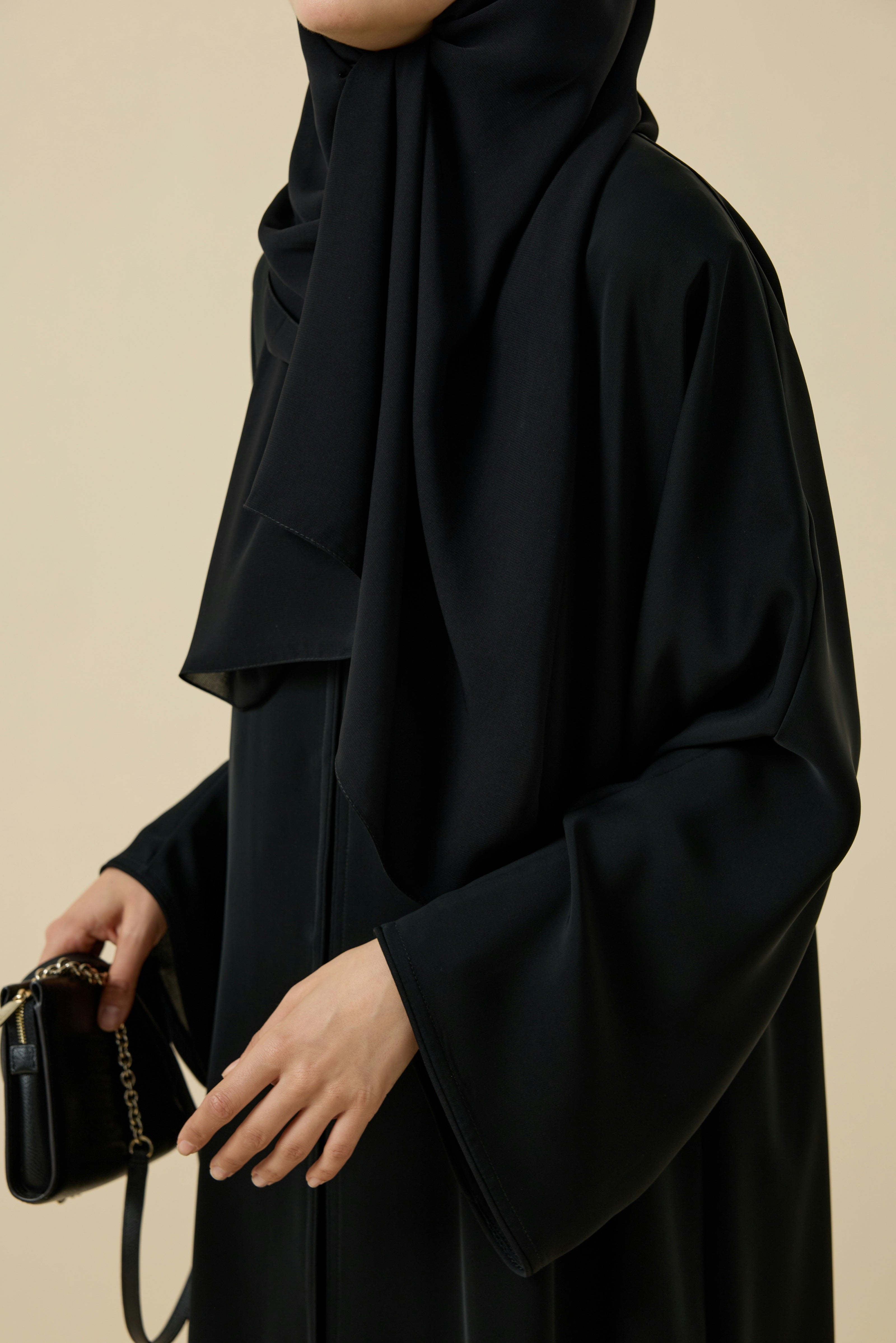 Siyah Biyeli Abaya Hubab Abaya