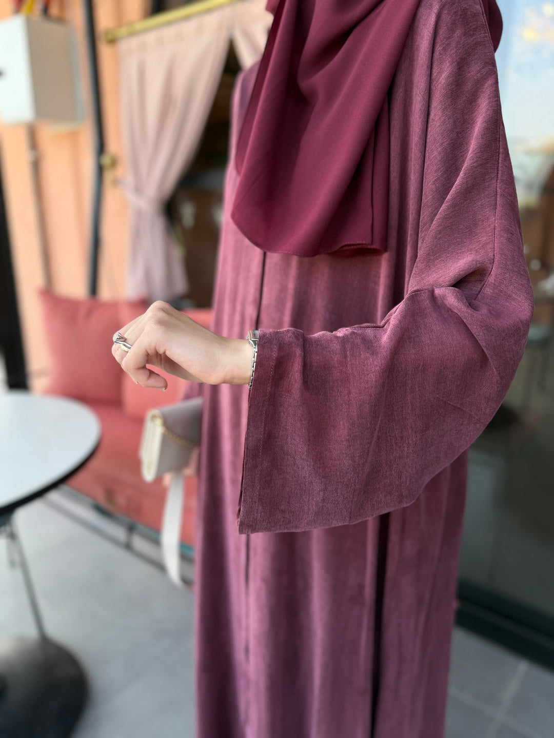 Bordo Bambu Abaya Hubab Abaya