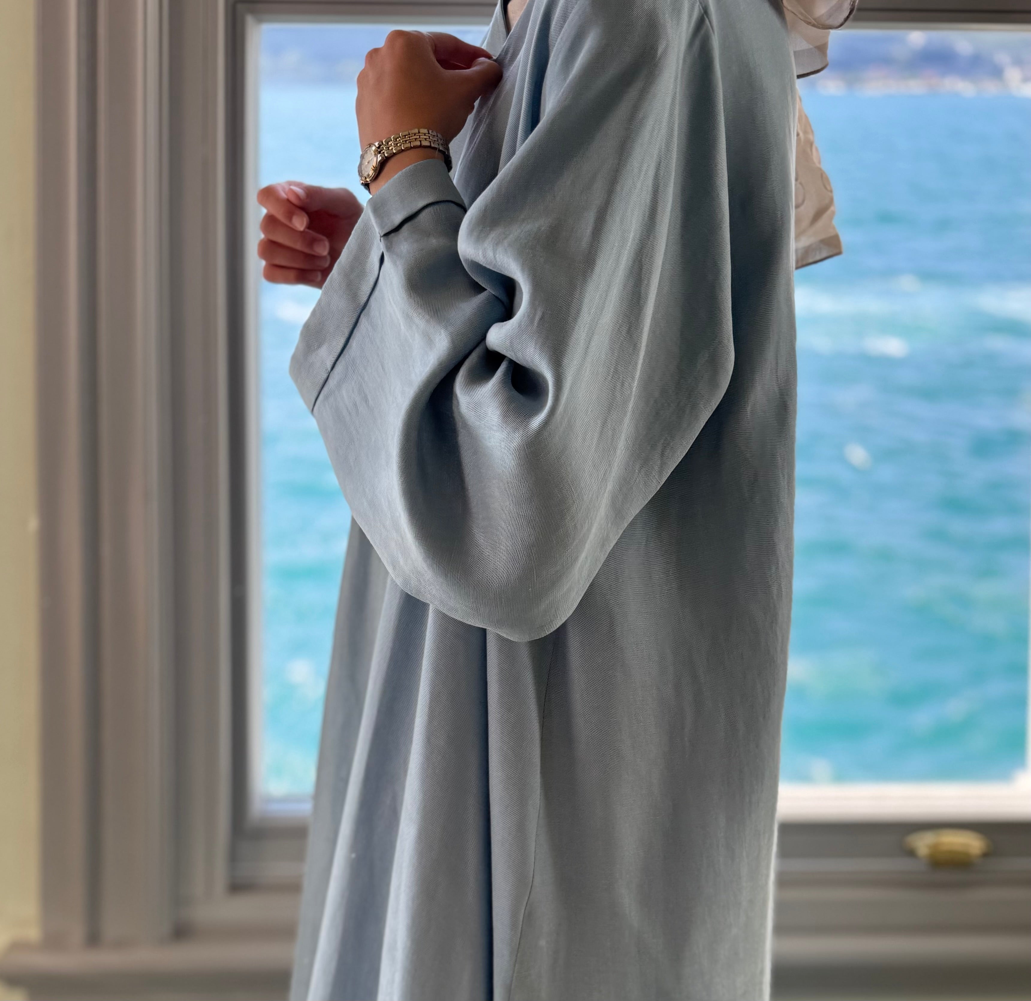 Brit Detaylı Kupra Abaya Hubab Abaya