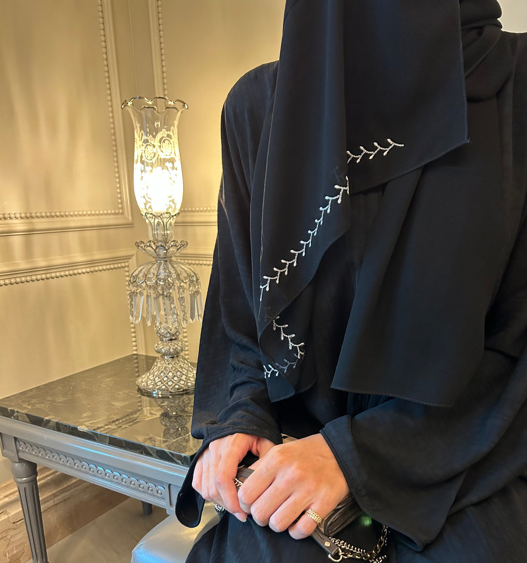 Zarif Dal Nakış Şal Hubab Abaya