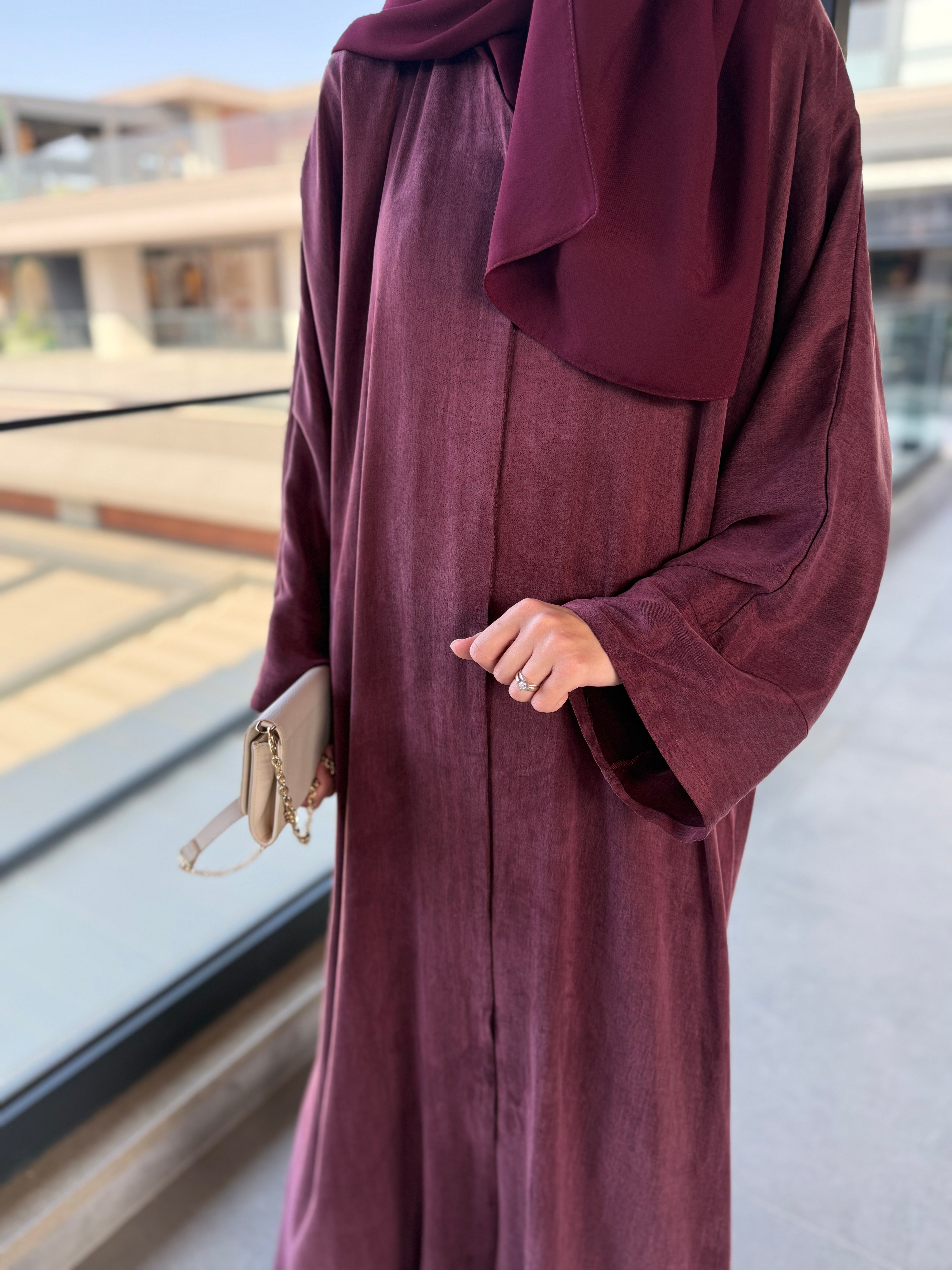 Bordo Bambu Abaya Hubab Abaya