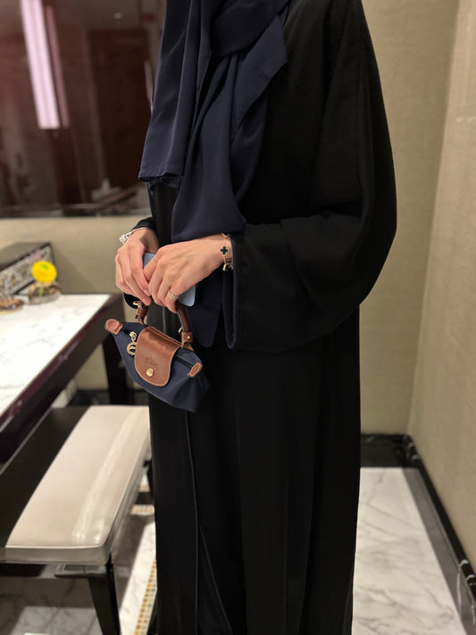 Lacivert Biyeli Abaya Hubab Abaya