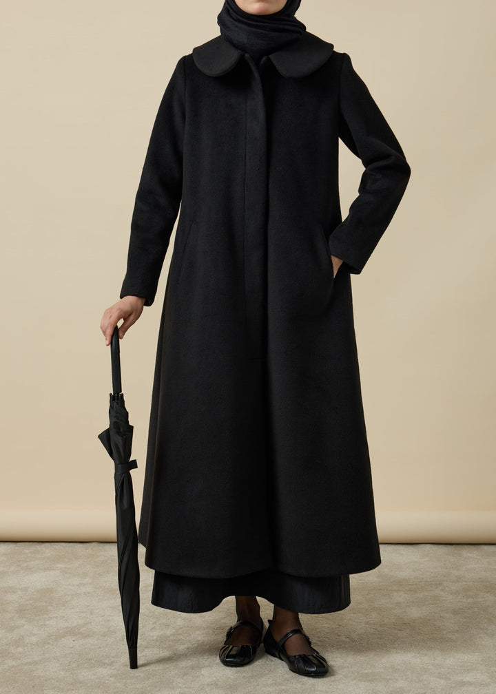 Royal Siyah Kaşe Kaban Hubab Abaya