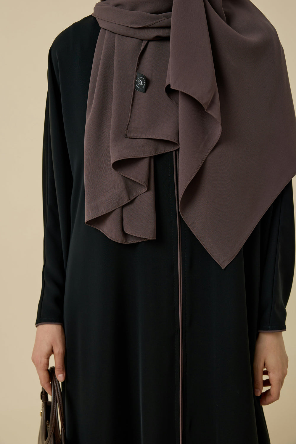 Kahverengi Biyeli Abaya& Şal Takım Hubab Abaya