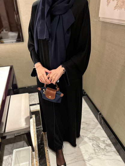 Lacivert Biyeli Abaya Hubab Abaya