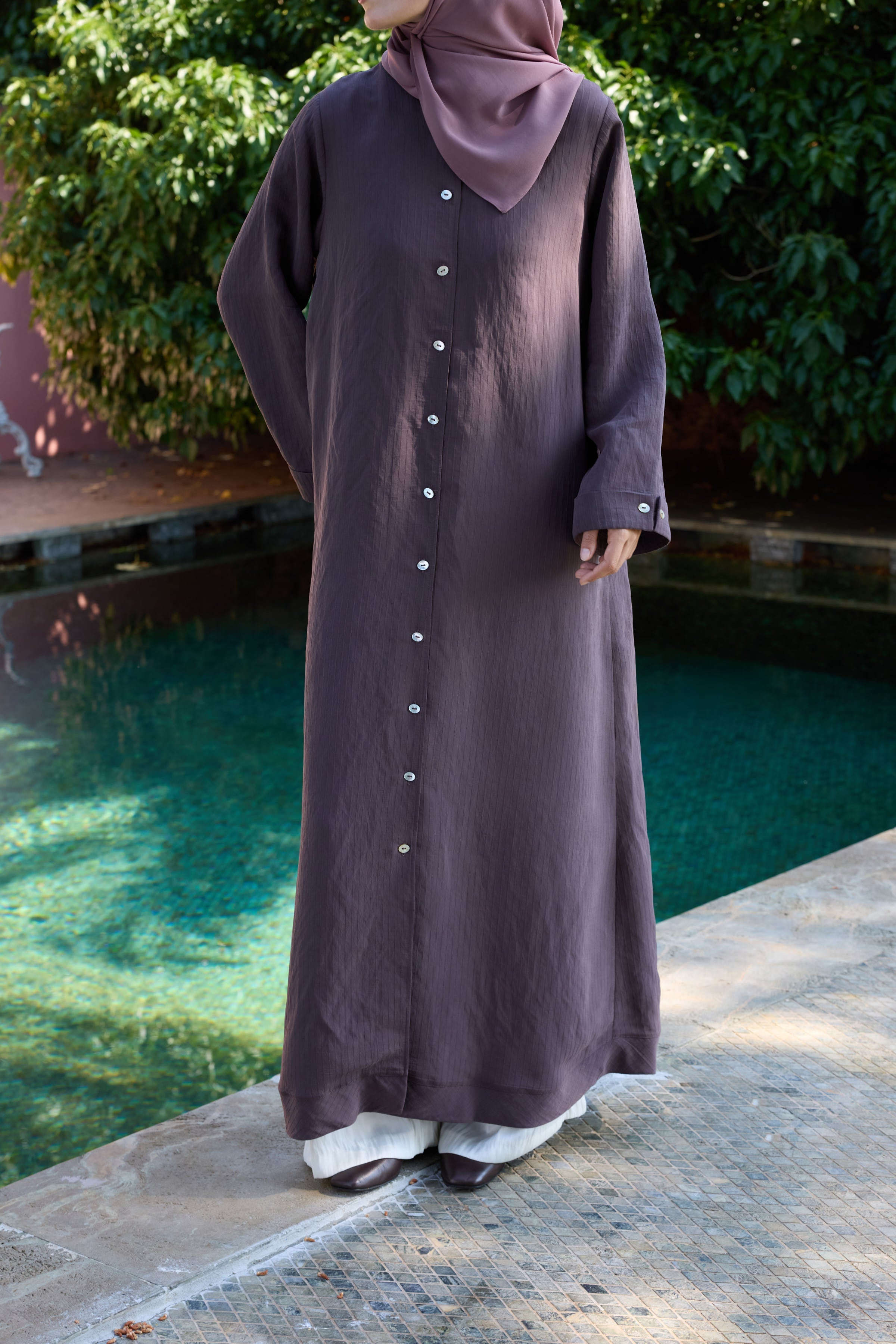 Gömlek Abaya Kahverengi Hubab Abaya
