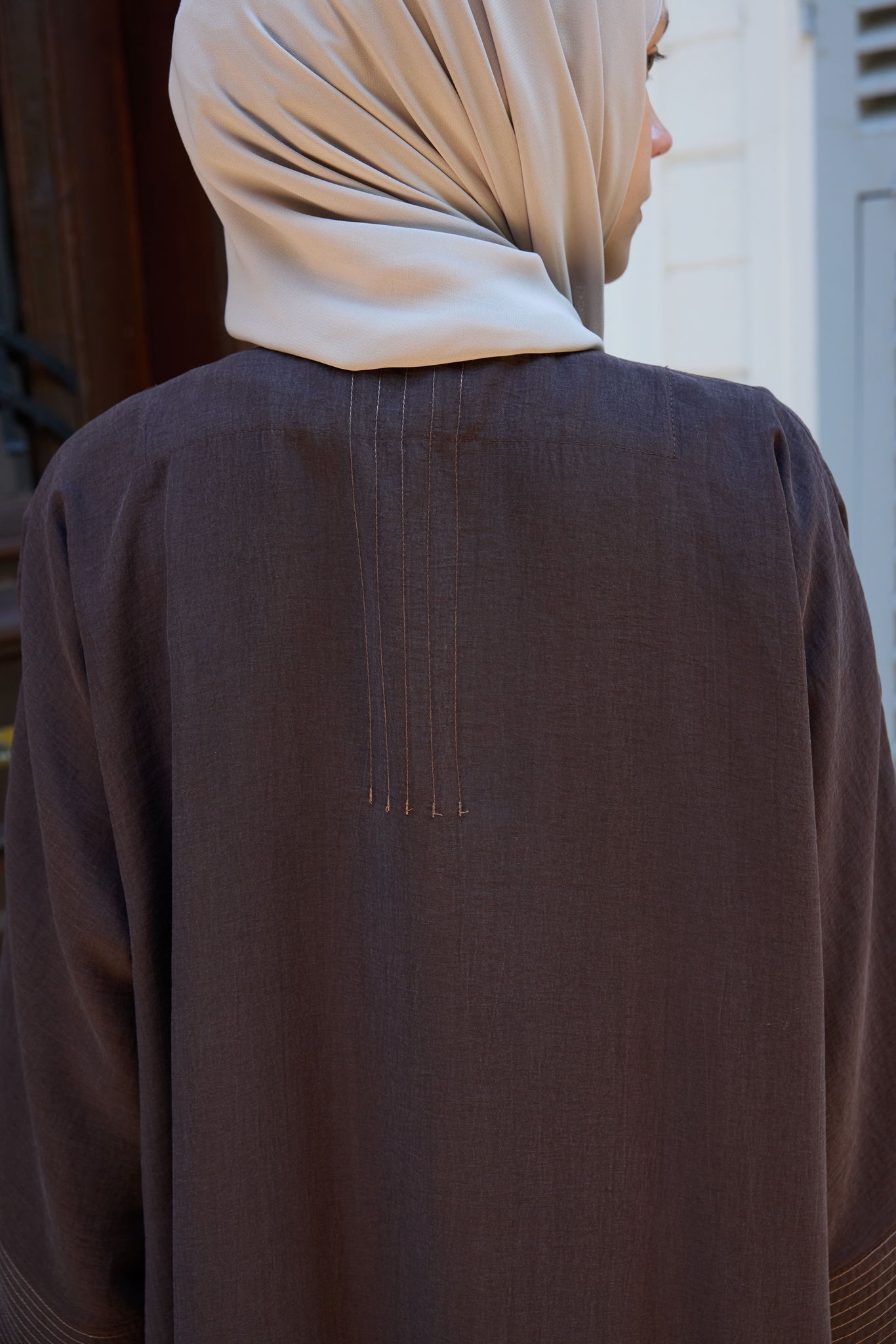 Bej Japon Şifon Şal Hubab Abaya