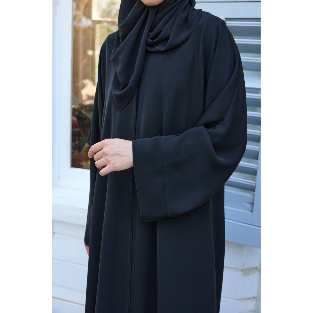 Siyah Japon Şifon Şal Hubab Abaya