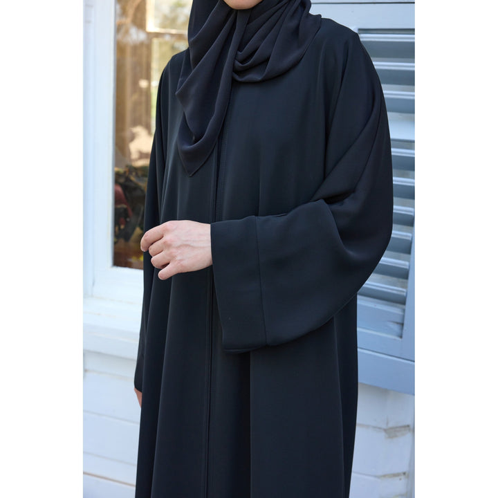 Siyah Japon Şifon Şal Hubab Abaya