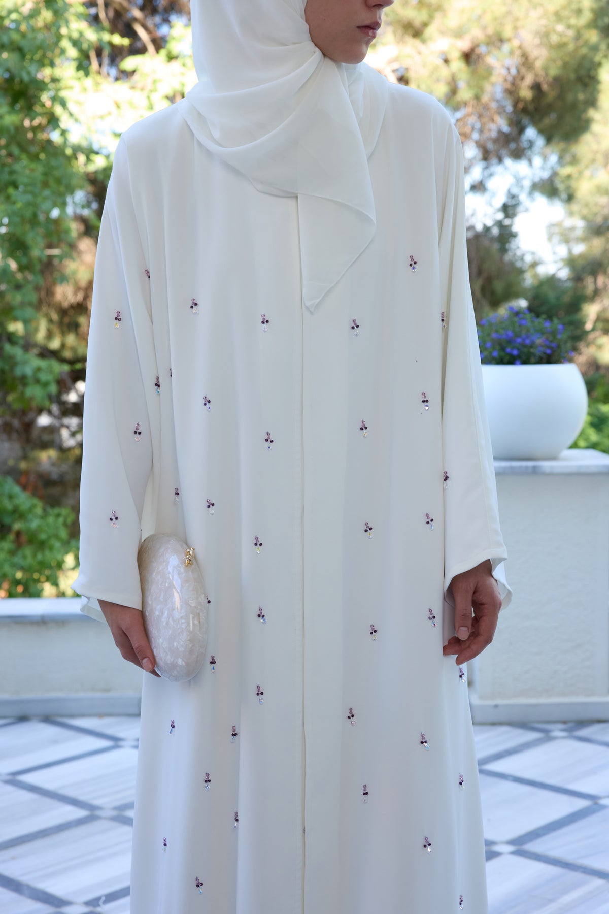 Beyaz Leylak Abaya