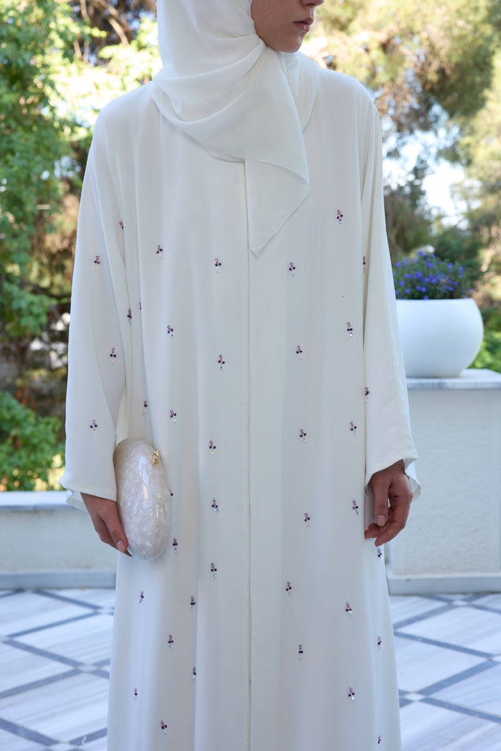 Beyaz Leylak Abaya &amp; Şal