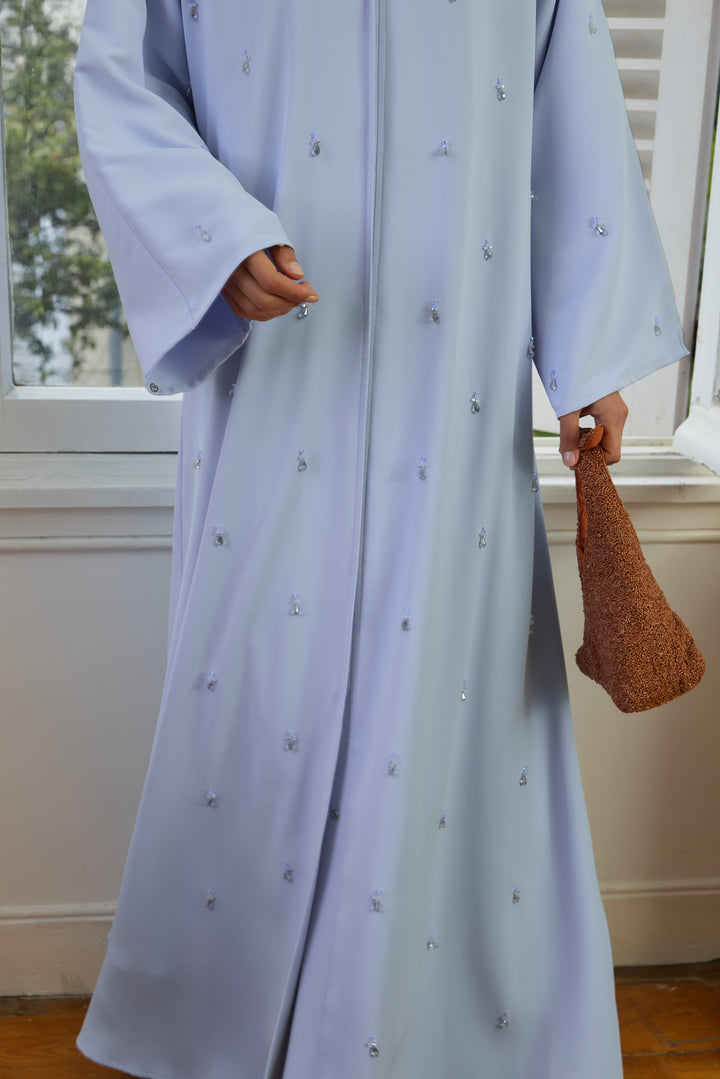 Buz Mavi Zambak Abaya &amp; Şal