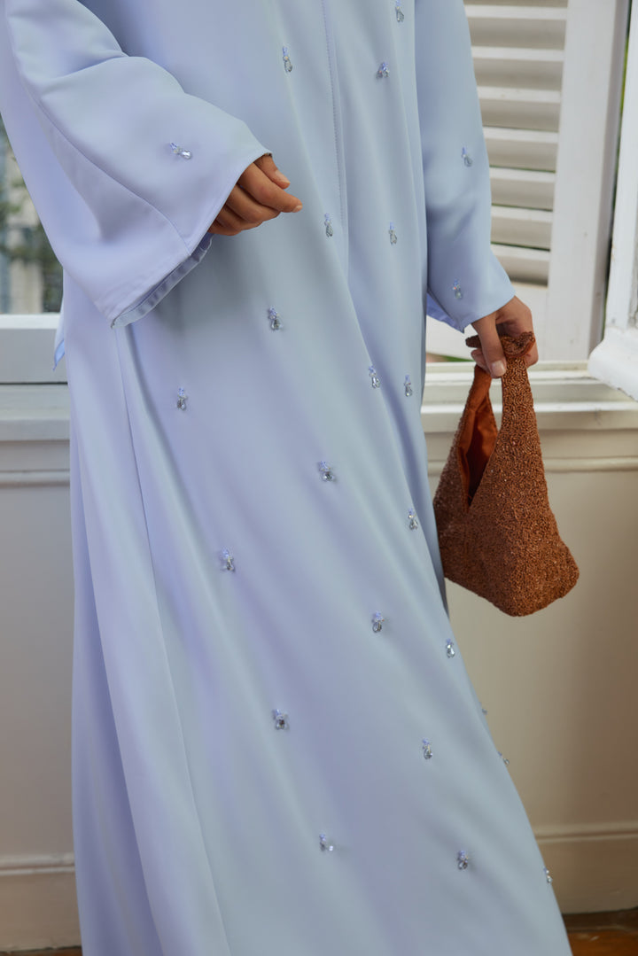 Buz Mavi Zambak Abaya &amp; Şal