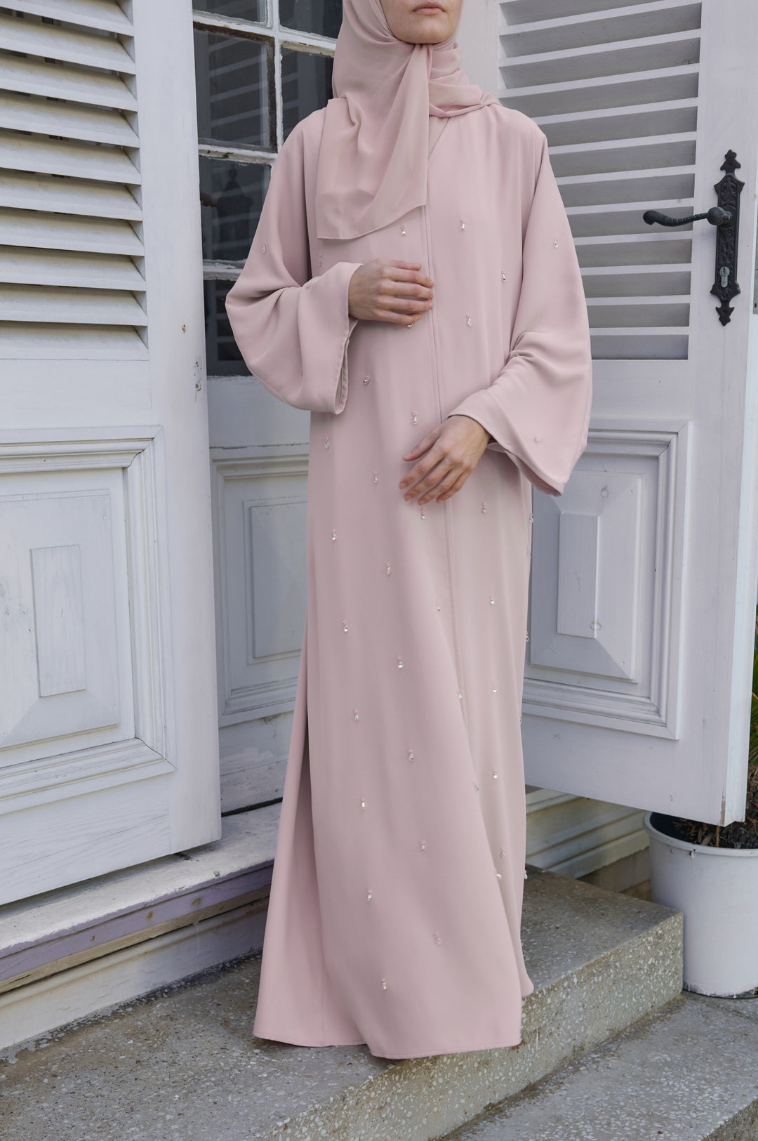 Pudra Şakayık Abaya &amp; Şal