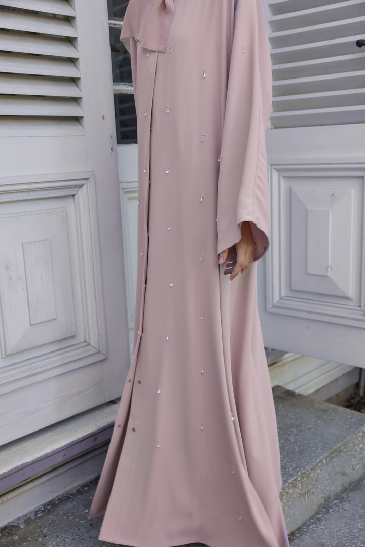 Pudra Şakayık Abaya &amp; Şal
