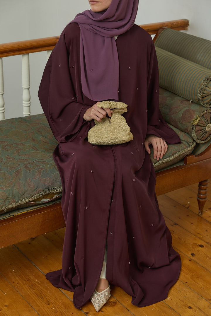 Dila Abaya Berry Luxury Hubab Abaya