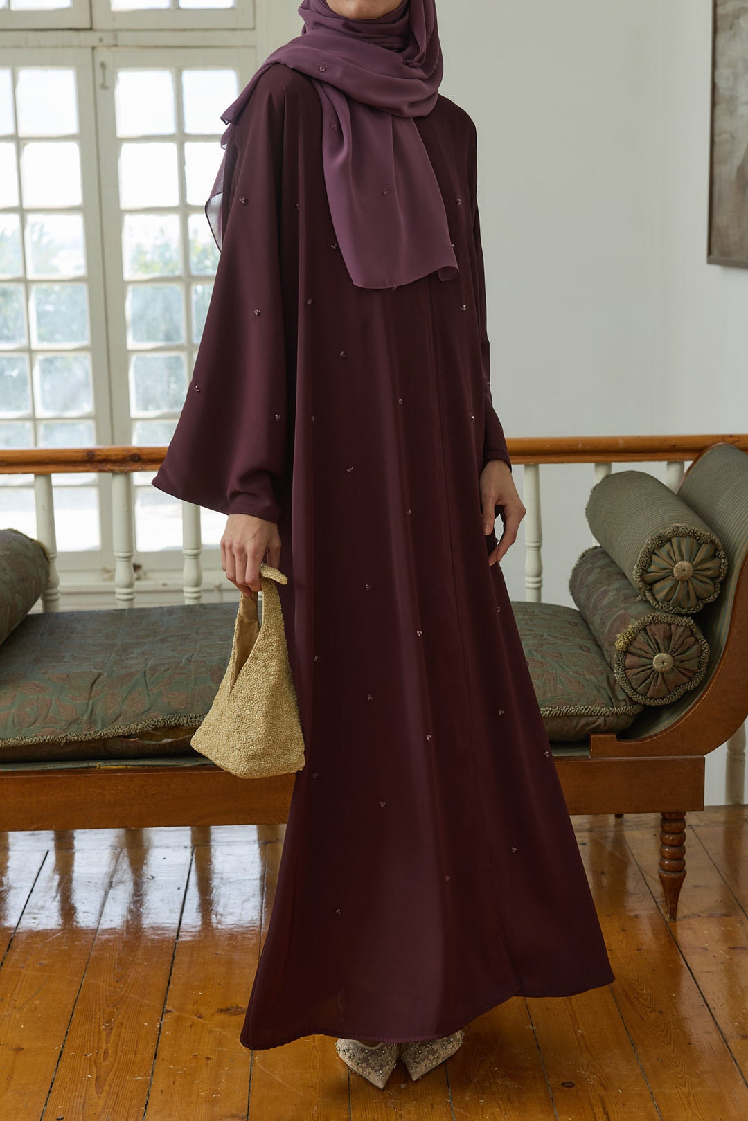 Dila Abaya Berry Luxury Hubab Abaya