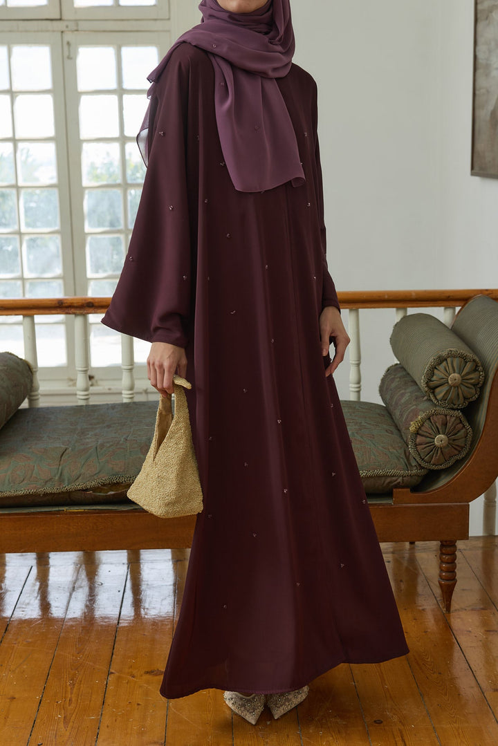 Dila Abaya Berry Luxury Hubab Abaya