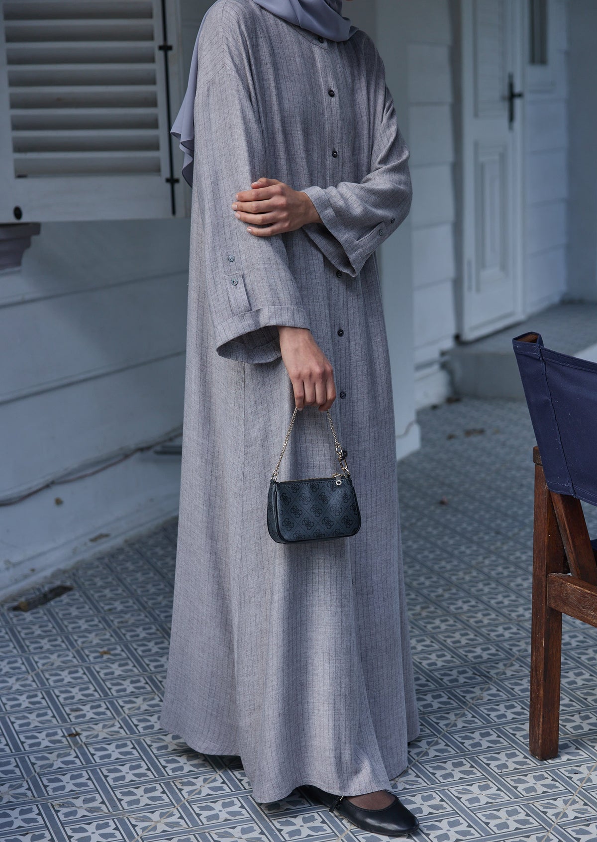Daily Abaya Gri Hubab Abaya