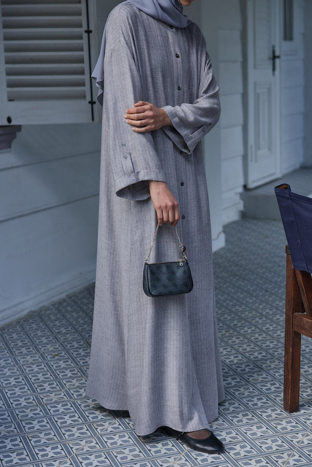 Daily Abaya Gri Hubab Abaya