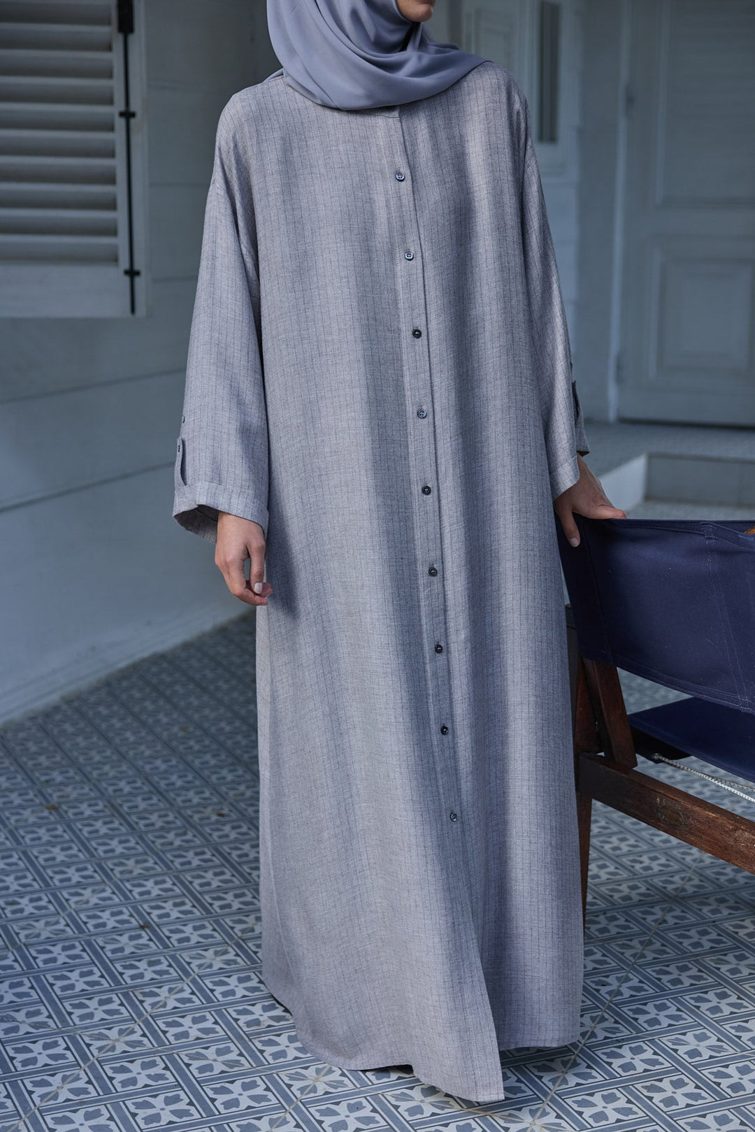 Daily Abaya Gri Hubab Abaya